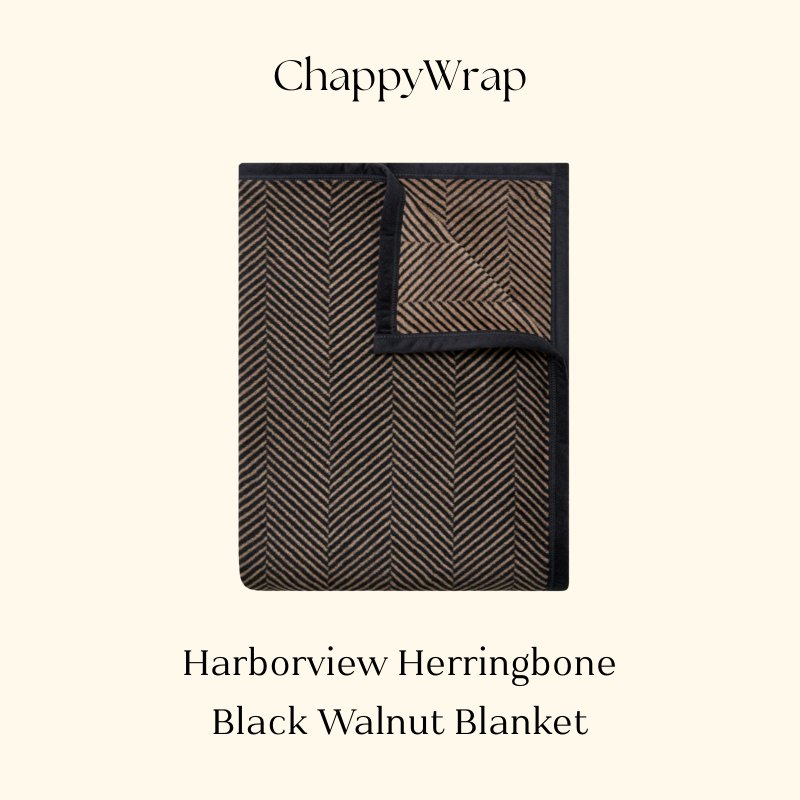 ChappyWrap Harborview Herringbone Black Walnut Blanket