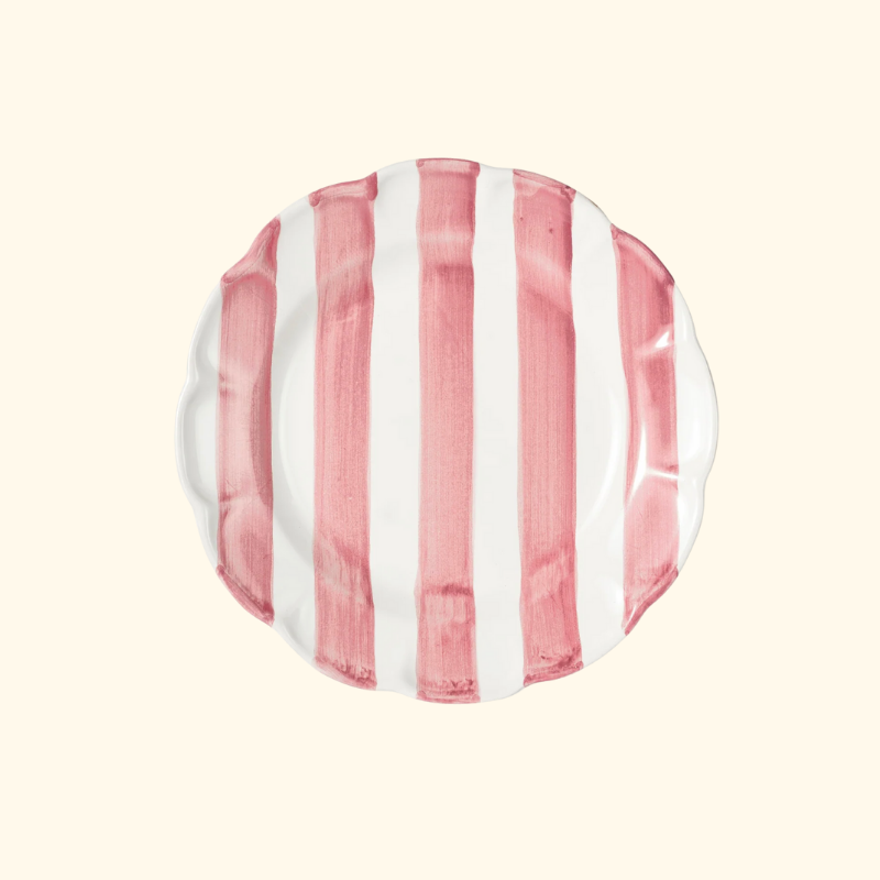RIGHE DESSERT PLATE, PINK