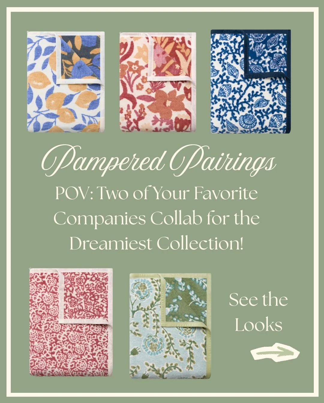 Cozy comfort meets fabulous charm in this dream collab we need to us over til spring! I&rsquo;ve long been a fan of @pomegranate_inc when it comes to a table setting and there&rsquo;s not a single morning you won&rsquo;t find me curled up under my @c