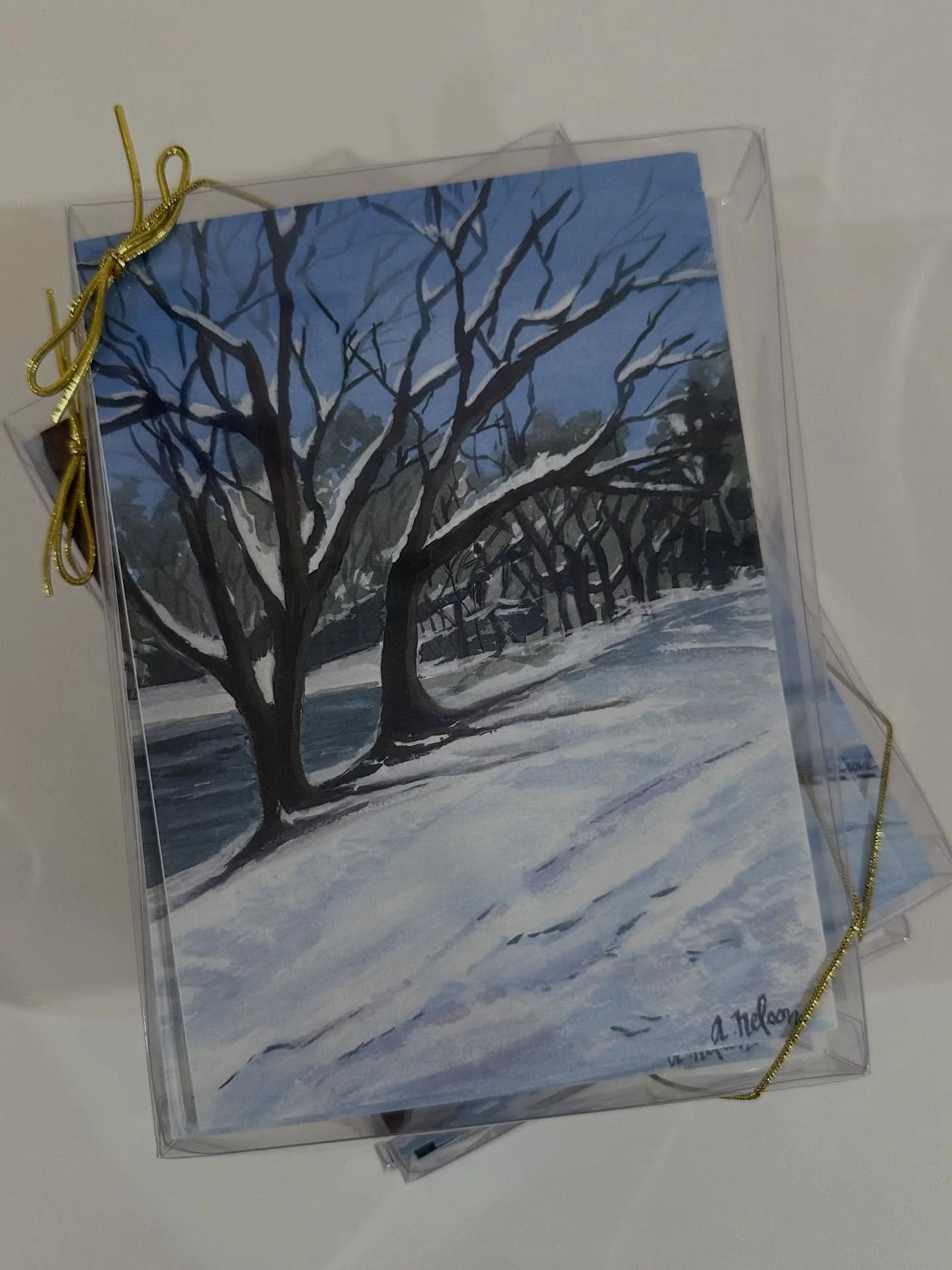 Winter card sets now available! ❄️ Two of these paintings were inspired from my neighborhood last winter when we had a good snow. The other two are from my favorite Creede, CO. All painted with Casein. 
8 cards - 2 of each design, perfect for gifting