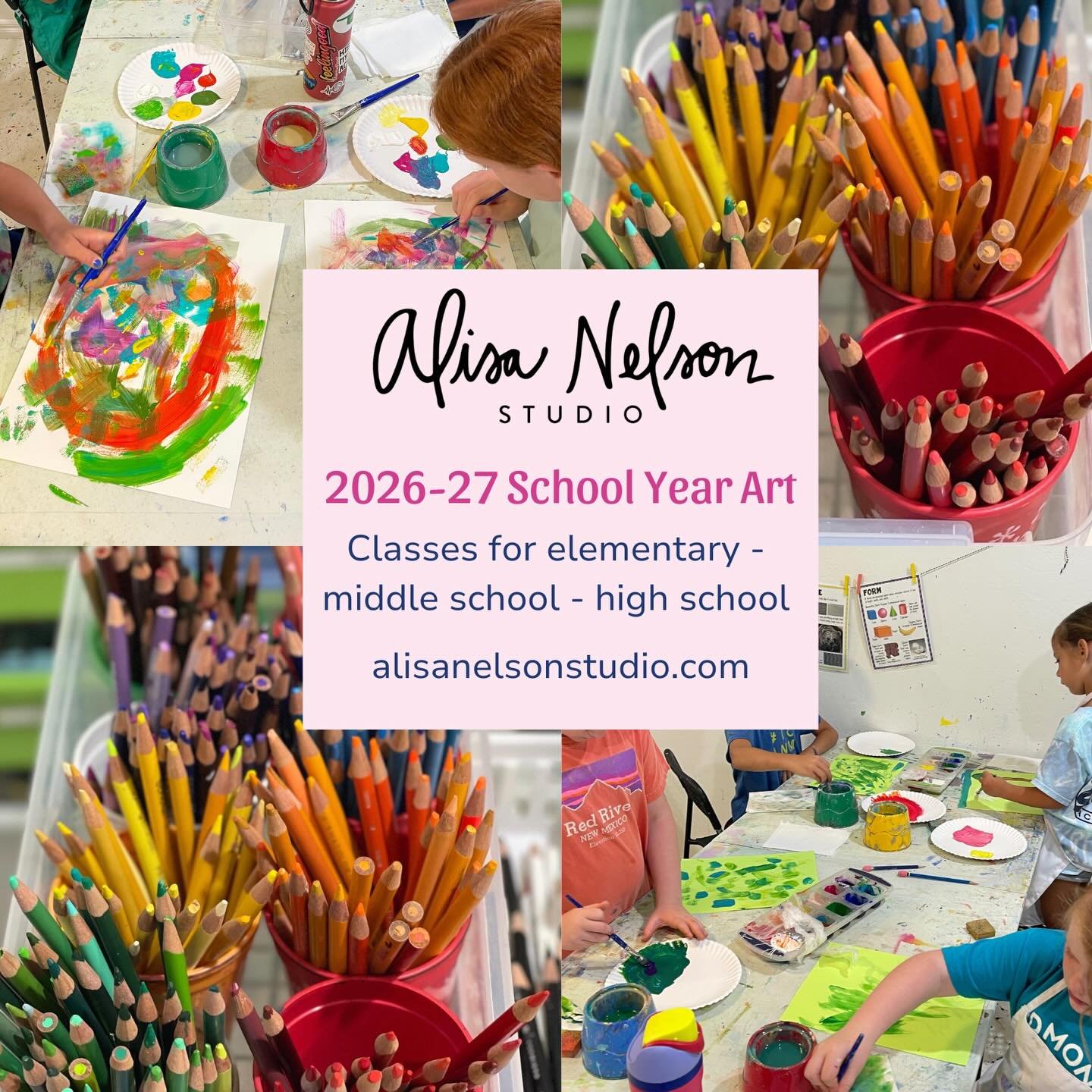 🤩🎉Enrollment is open for 26-27 school year art! Visit my website to enroll - I have classes for elementary through high school ages, homeschool classes &amp; I am an Epic vendor. This will be my 15th year of art classes in my studio! I love creatin