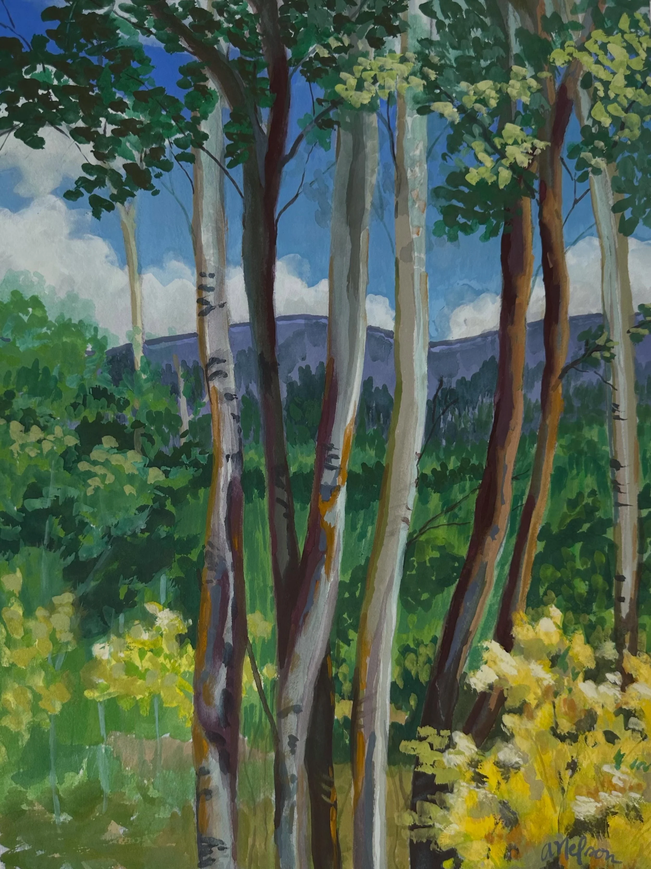 Aspen Afternoon / 11x14 / casein on arches 140lb 

I ran into a friend at Trader Joe&rsquo;s last week &amp; she asked if I&rsquo;m still painting because I hadn&rsquo;t posted in a while. Yes, still painting!! And also yes, always trying to balance 