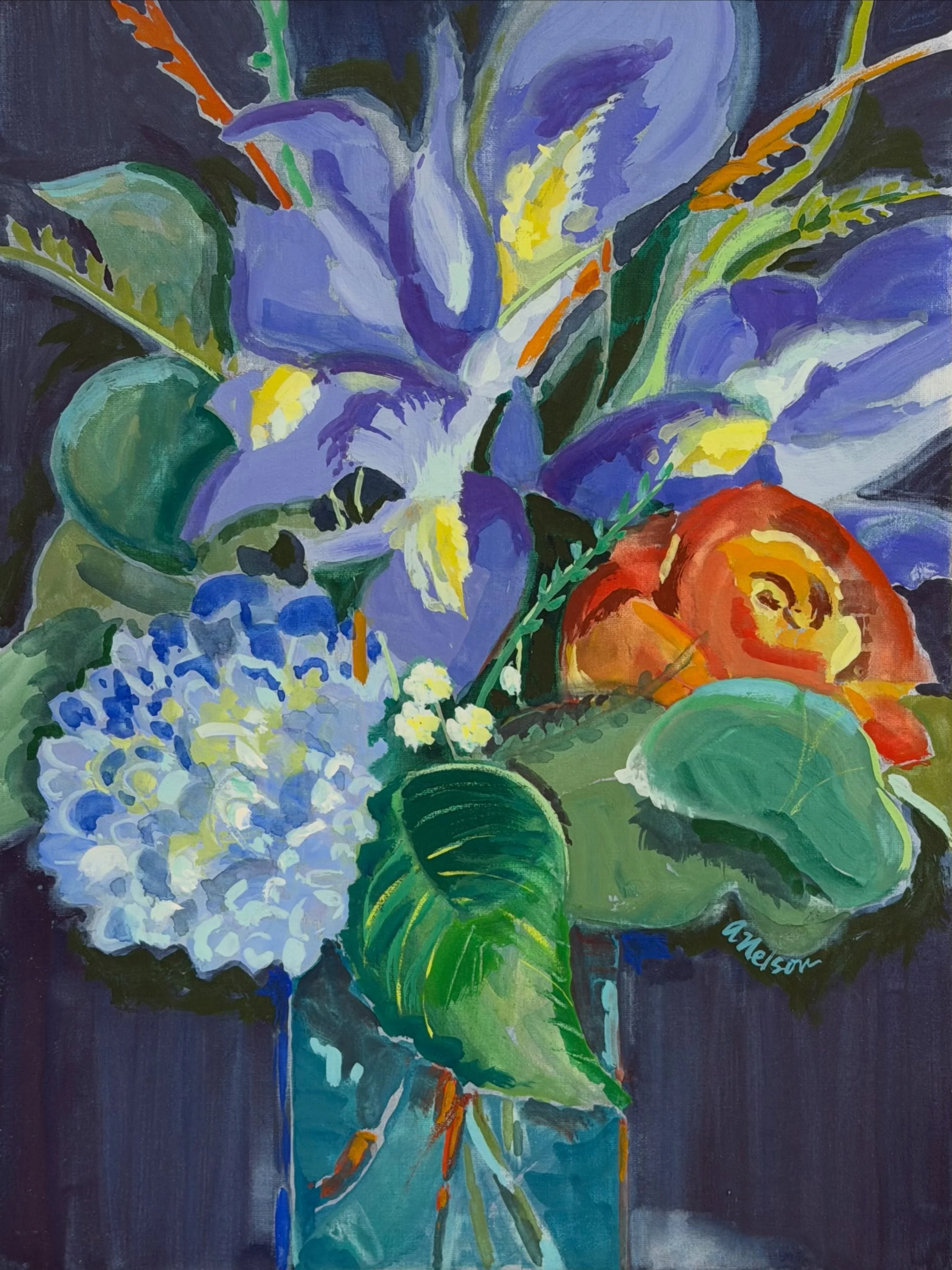 I was working on this painting in Colorado when Dolly passed away, so naturally it needed a title that honors her. I&rsquo;m loving the dark background. And @richesonart Casein is the perfect medium for florals. &ldquo;Wildflowers Don&rsquo;t Care&rd