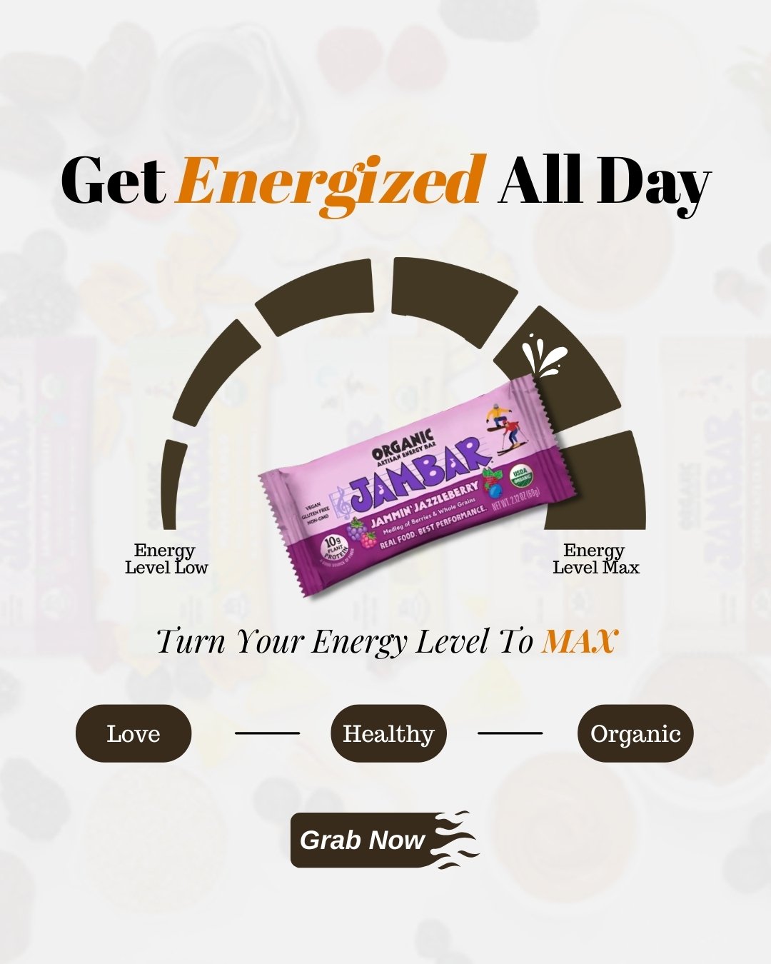 Energy that lasts all day is not about pushing harder.
It is about choosing fuel that knows how to sustain you.

JAMBAR was designed for real movement. Long creative days. Back-to-back commitments. Moments when your focus needs to stay sharp without 