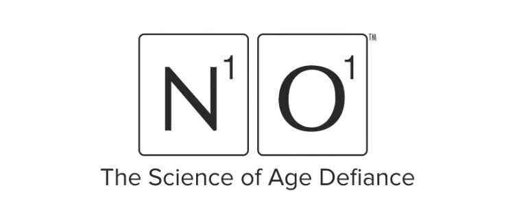 Logo with the words 'NO' in large font, and the phrase 'The Science of Age Defiance' below.