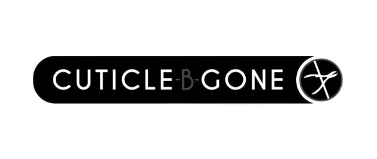 Text saying 'CUTICLE-B-GONE' with a small circle to the right.