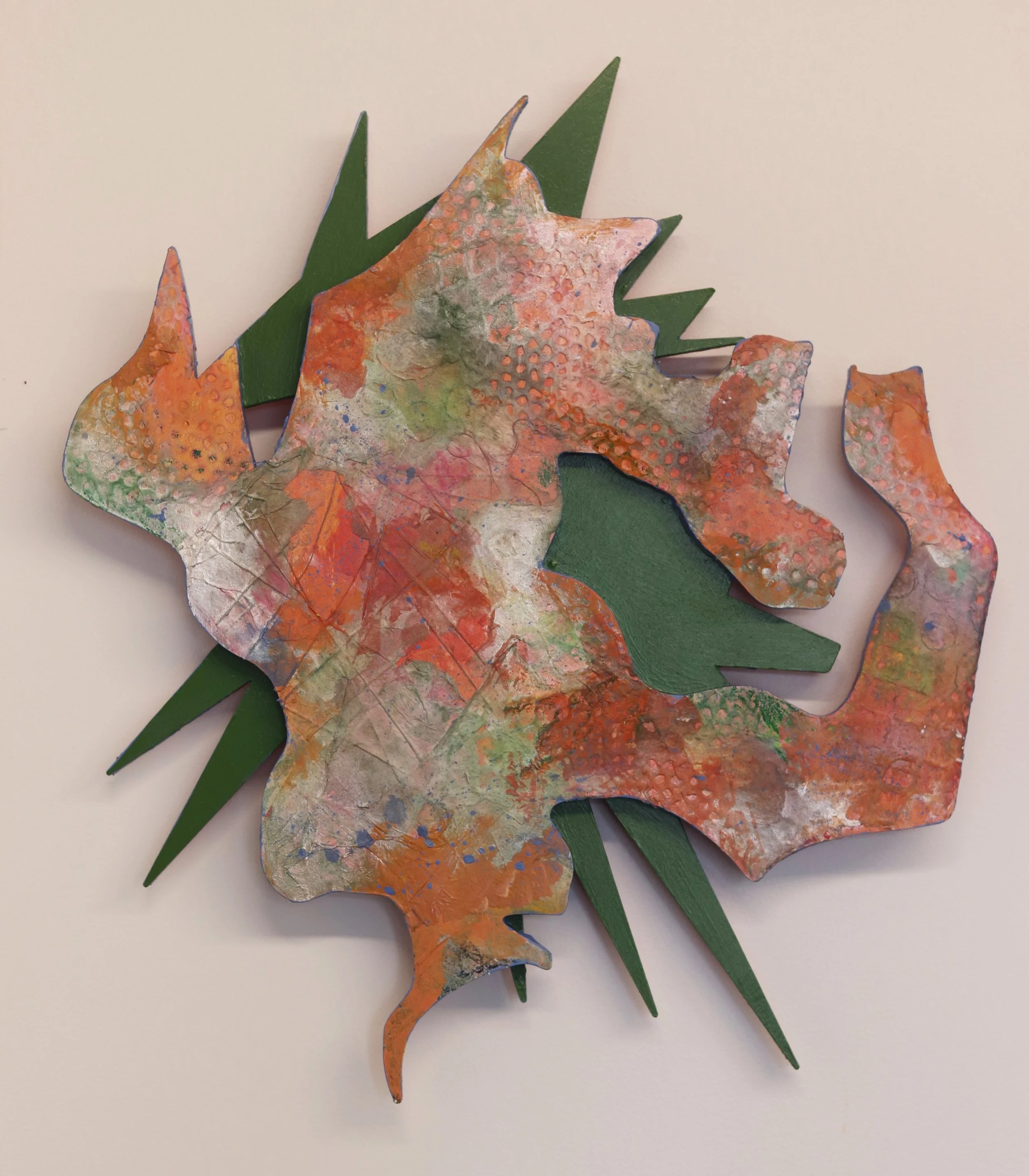 whos the speaker of this thought?, acrylic and mixed media on sandplywood, 2026