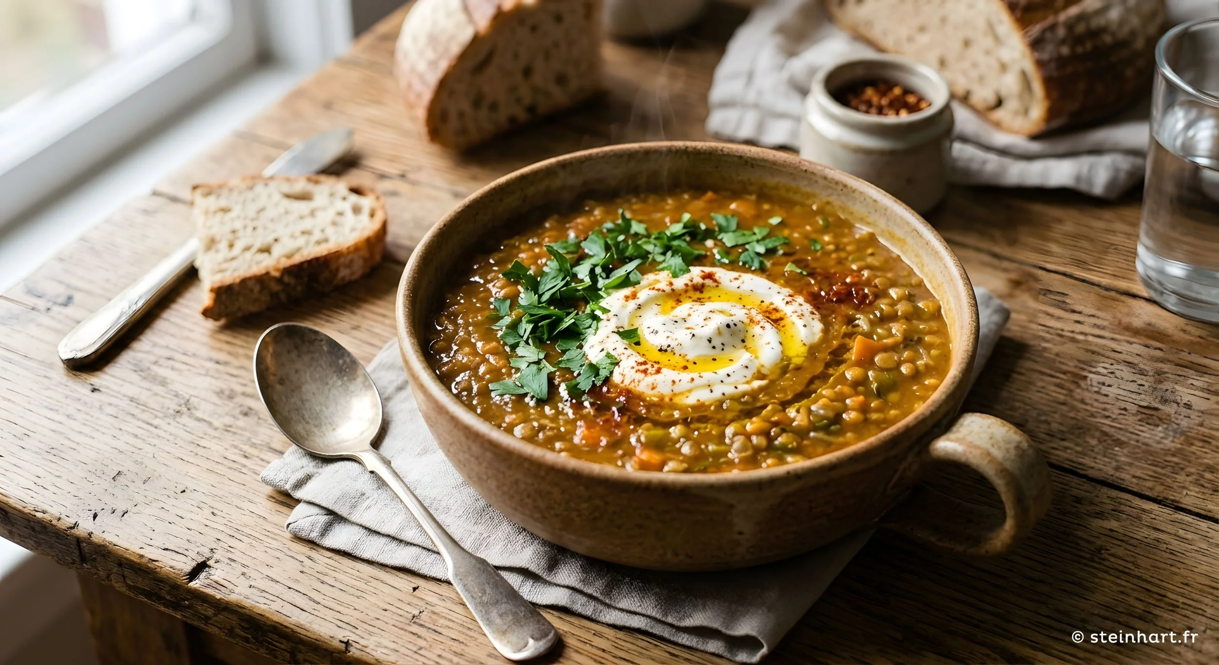 Recette de Lìnsesùpp du Steinhart (soupe de lentilles)