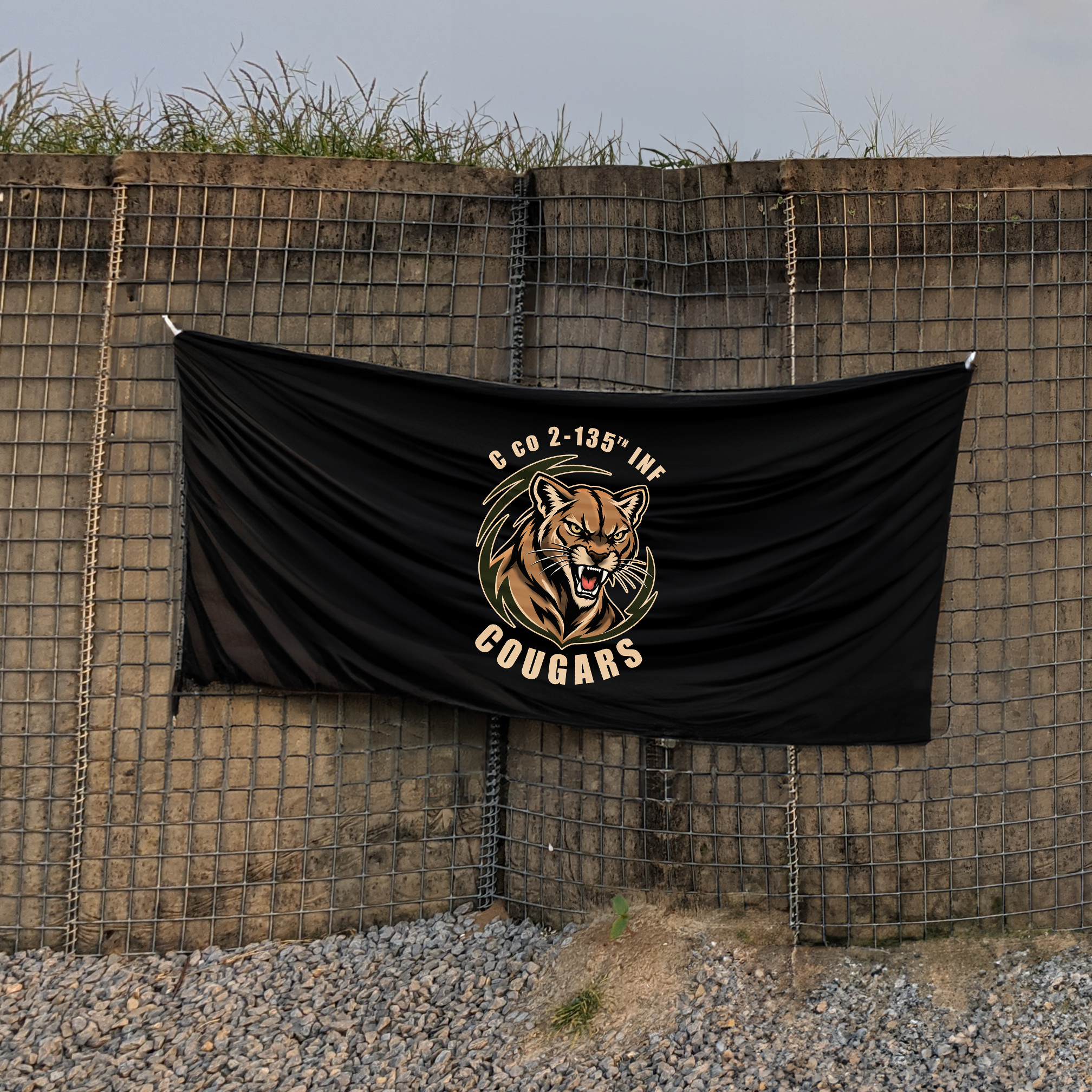 C Co 2-135 IN "Cougars" Flag - 2ft x 3ft