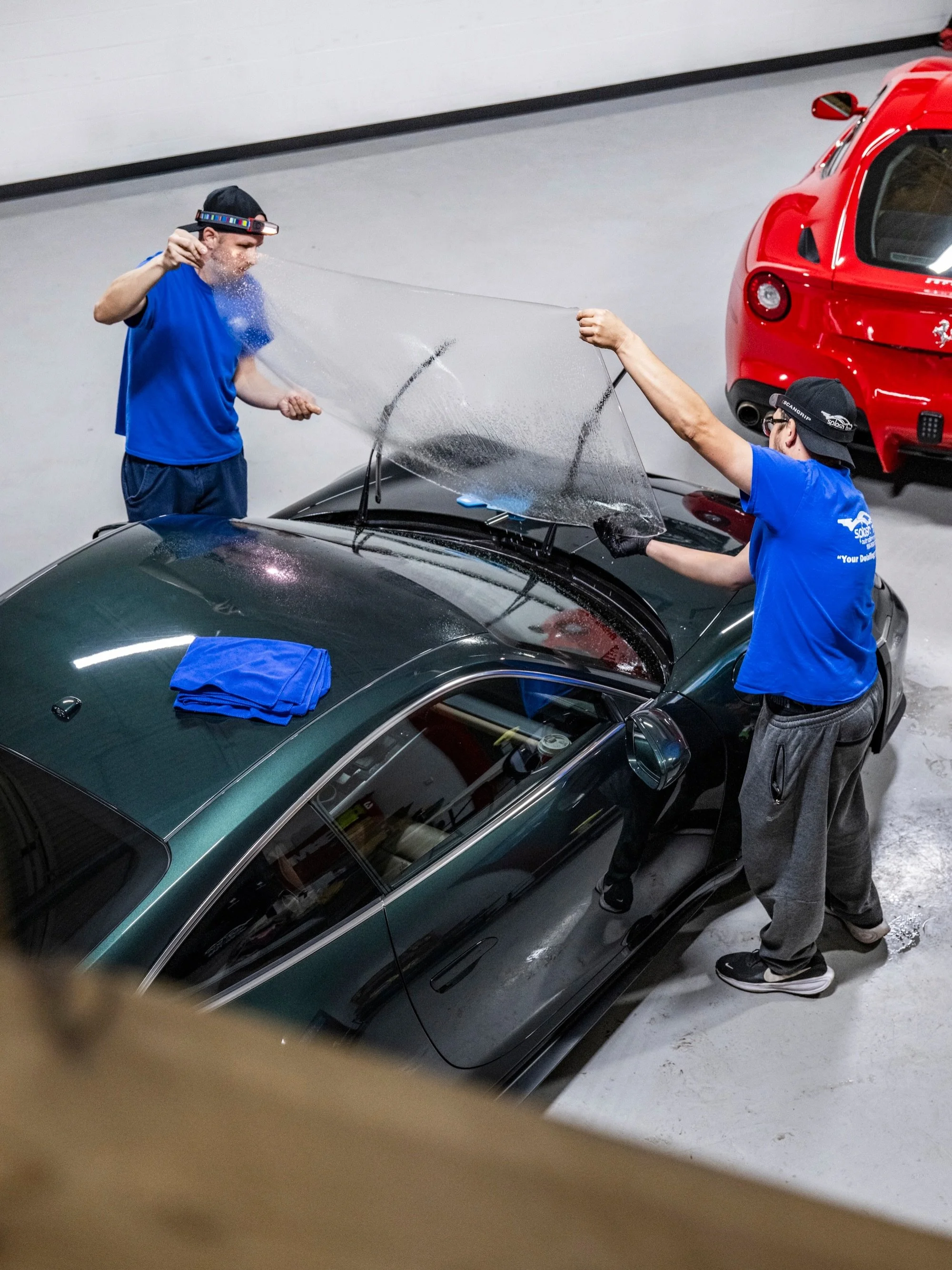 New windshield film replacement for Pesto at @splashbros! 

I drive this car a lot and I&rsquo;ve had rocks, chunks of ice, salt, sand and snow hit it hard enough that I could feel it in my guts. This film has saved me at least 4-5 windshields over t
