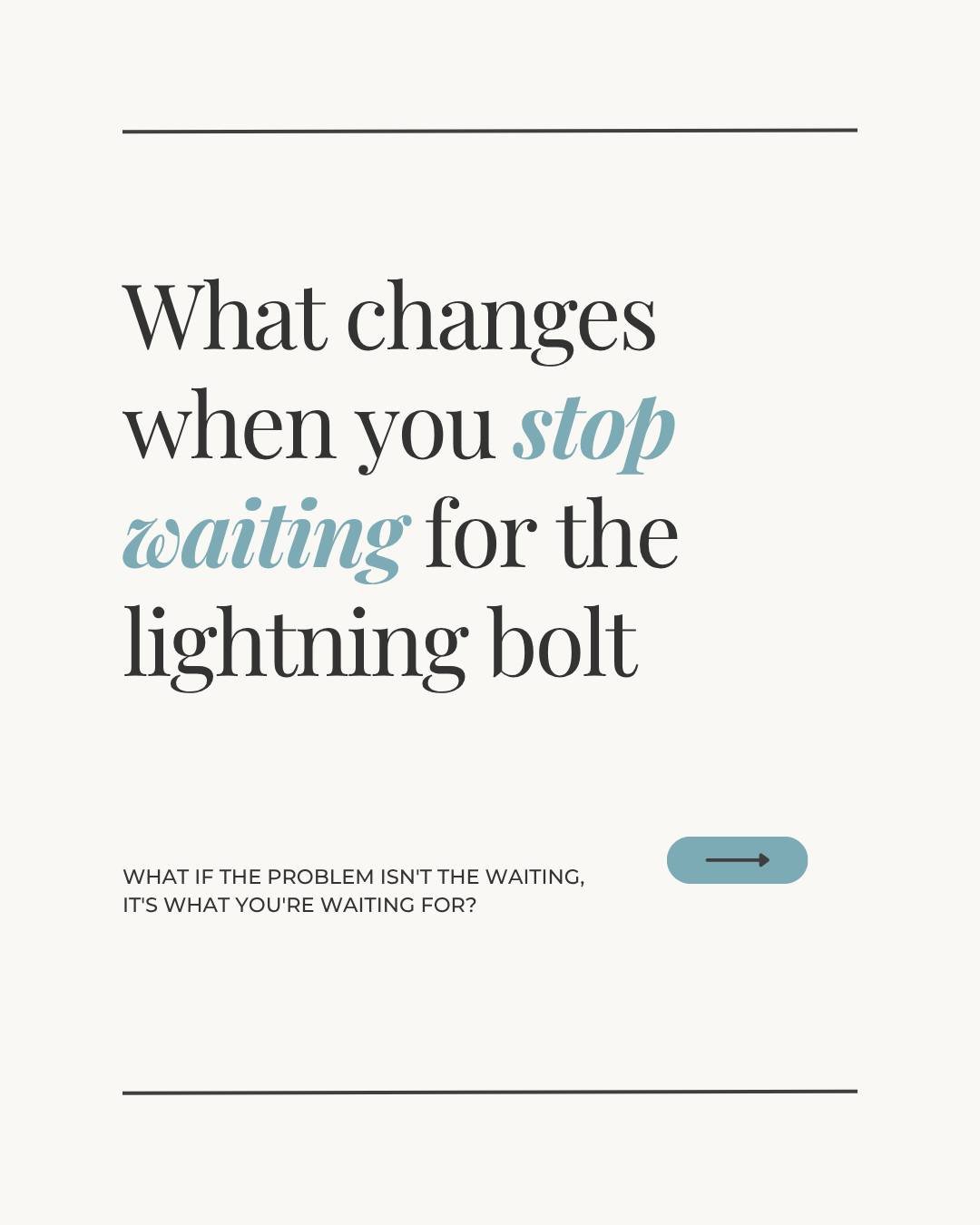 It's not that you lack faith.

It's that you've been waiting for something God rarely sends.

A lightning bolt. A burning bush. A feeling so certain there's no room left for doubt.

But that's not usually how He works.

He gives a next step. A quiet 