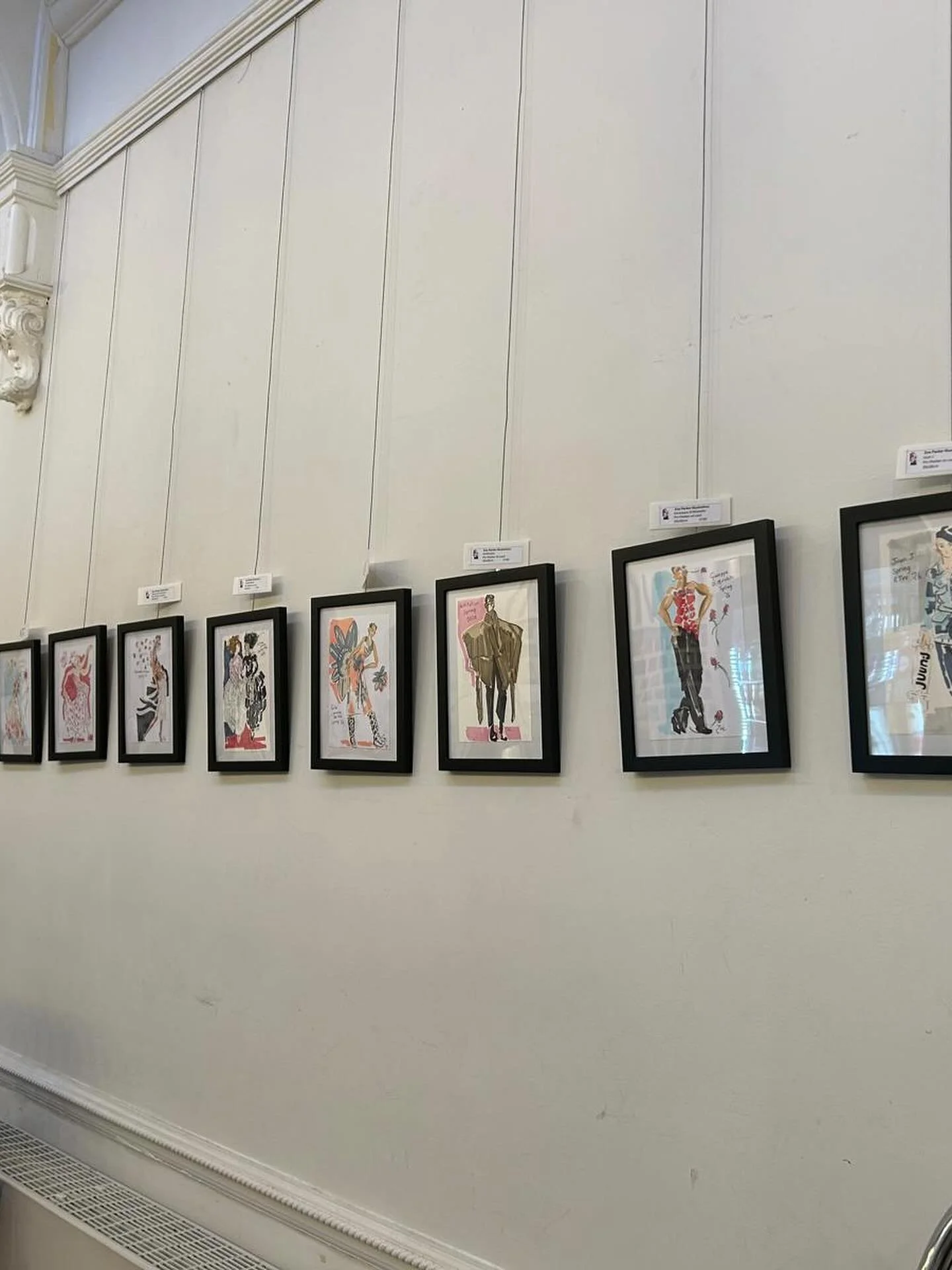 Zoe Parker Illustration fashion illustrations hanging in Stanley Arts Gallery.jpg