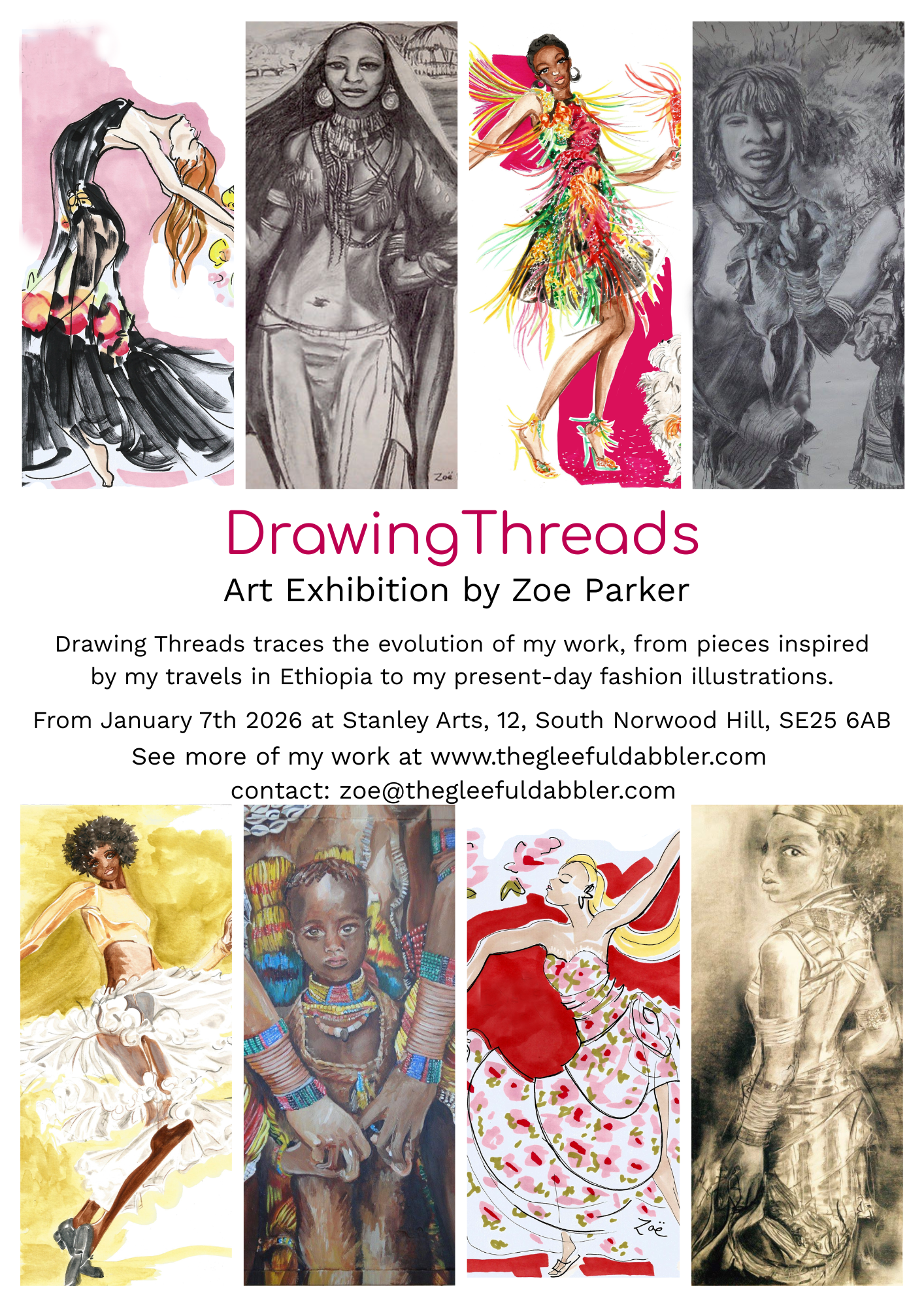 My exhibition, Drawing Threads, is now OPEN!