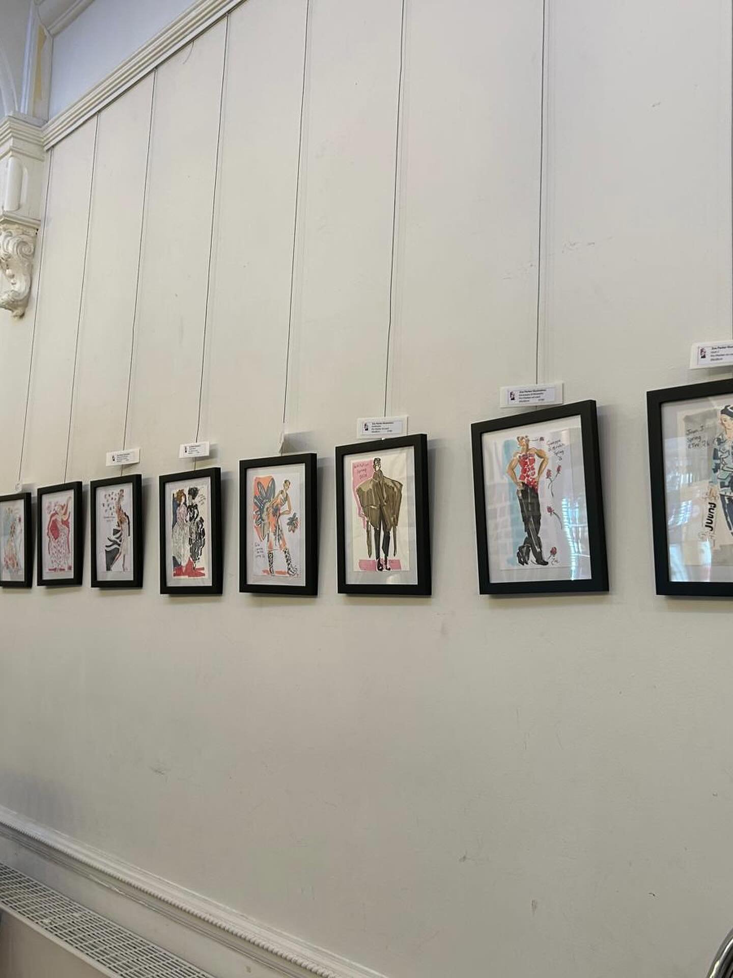 Zoe Parker Illustration fashion illustrations hanging in Stanley Arts Gallery.jpg