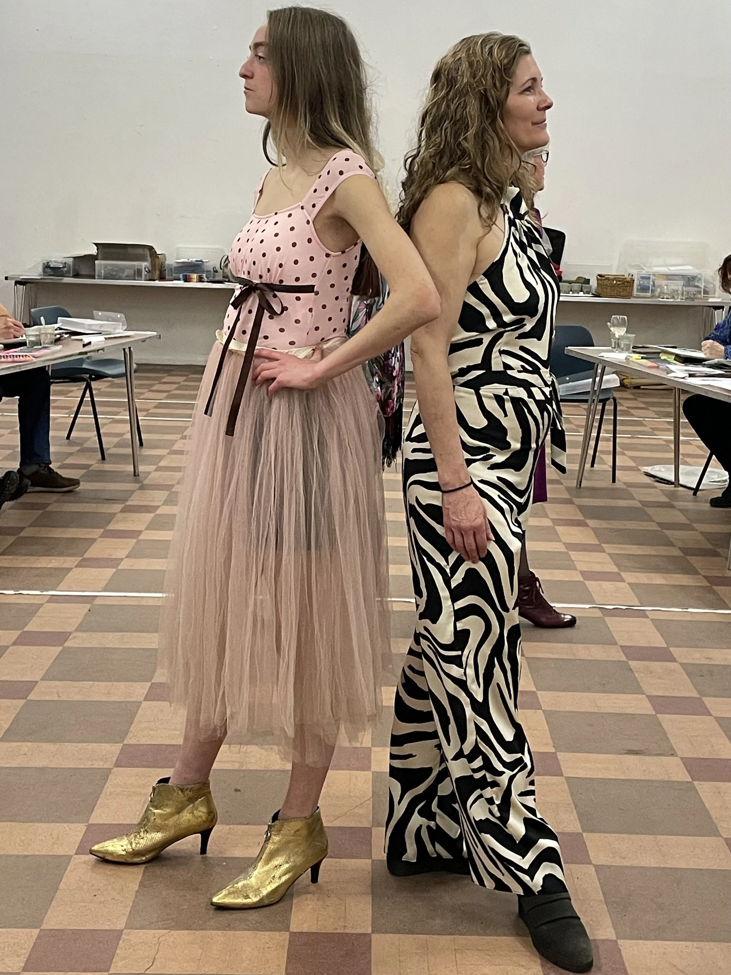 Fabulous mother and daughter posing at Dress Up and Draw.JPG