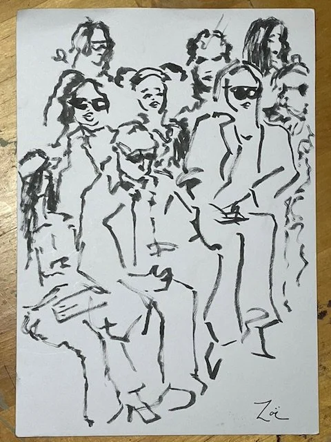 Justin Cassin front row brushpen sketch Zoe Parker Illustration.jpg