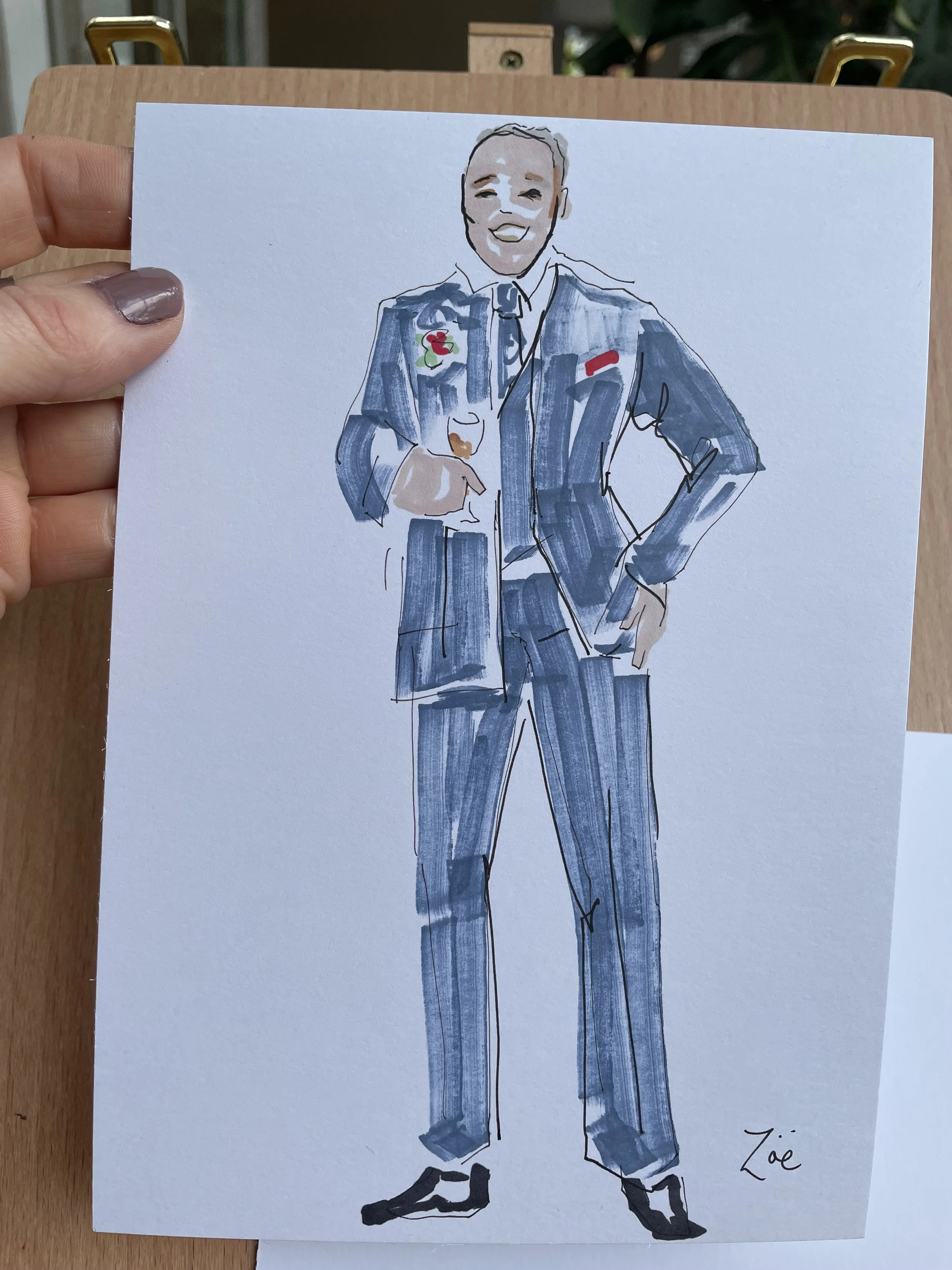 Zoe Parker Wedding Illustration drawing of father of the bride.JPEG