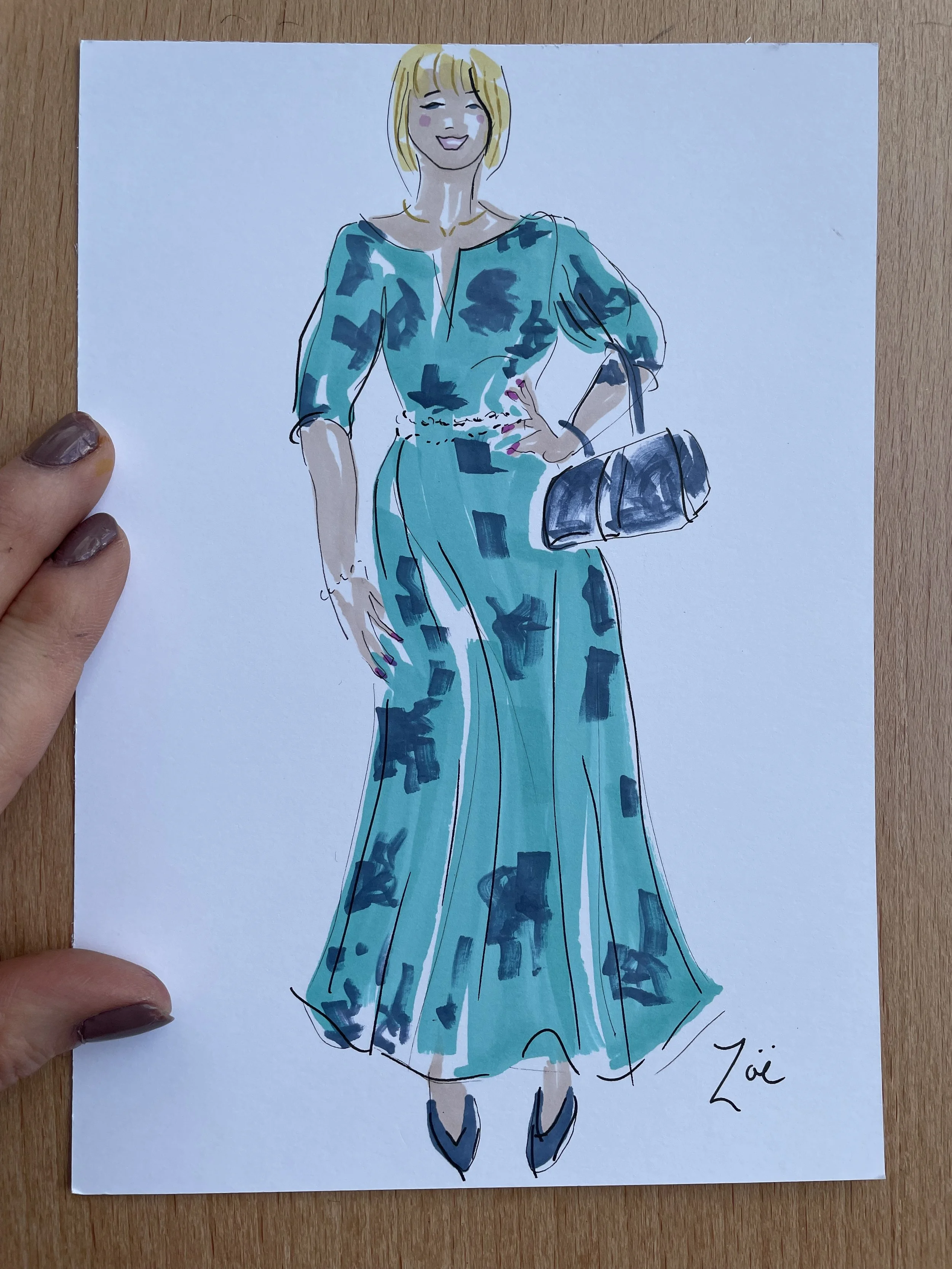 Zoe Parker Wedding Illustration drawing of mother of the groom.JPEG