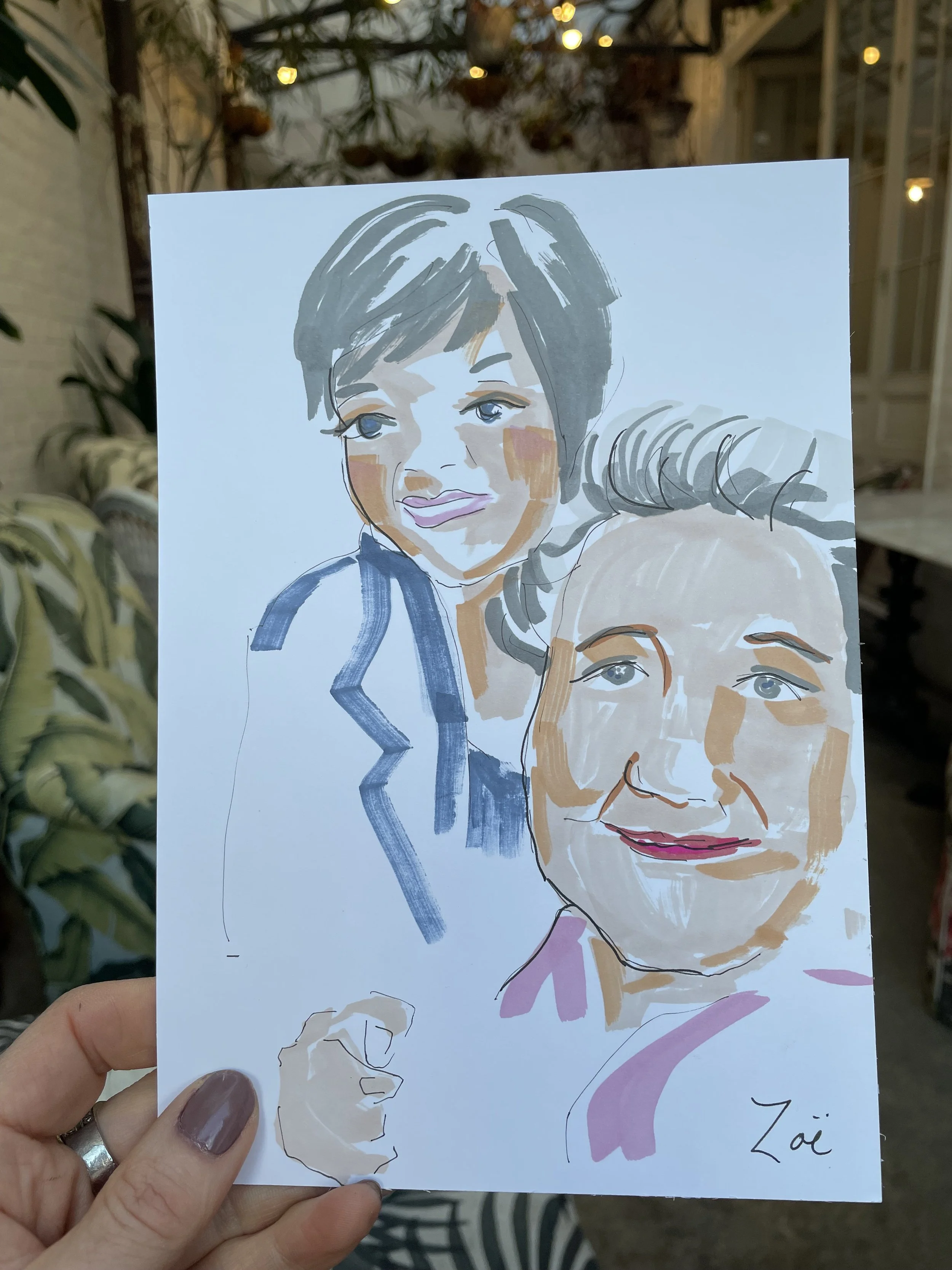 Zoe Parker Wedding Illustration portrait drawing of nonna.JPEG