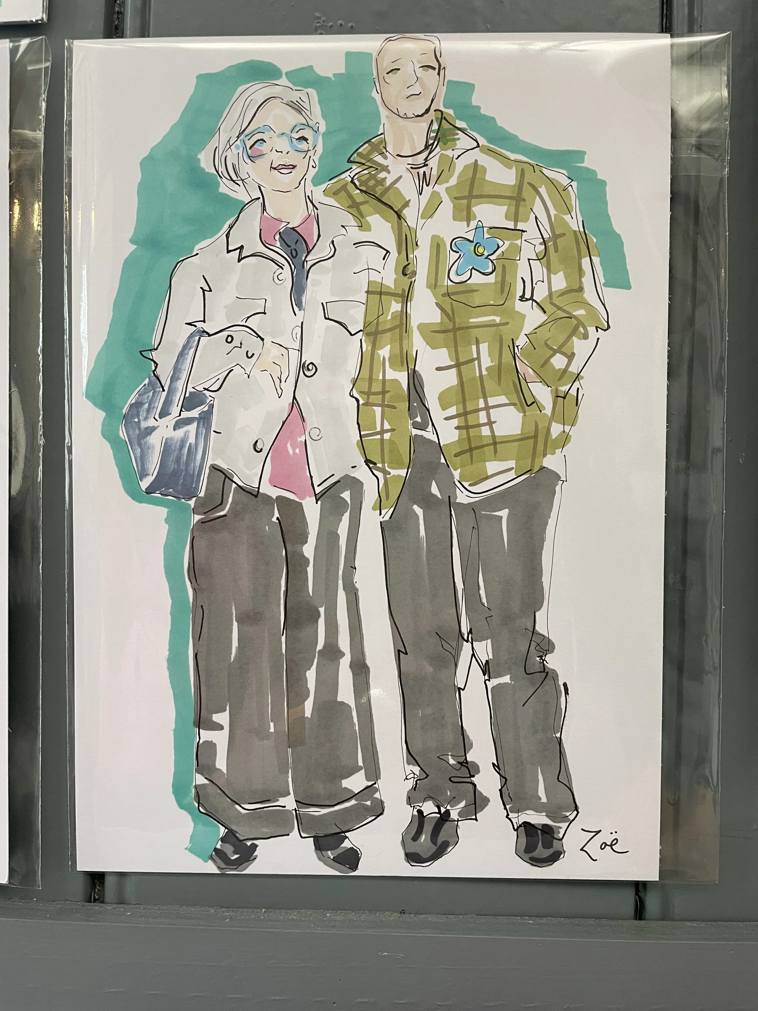 zoe parker illustration of husband and wife at art exhibition.JPEG