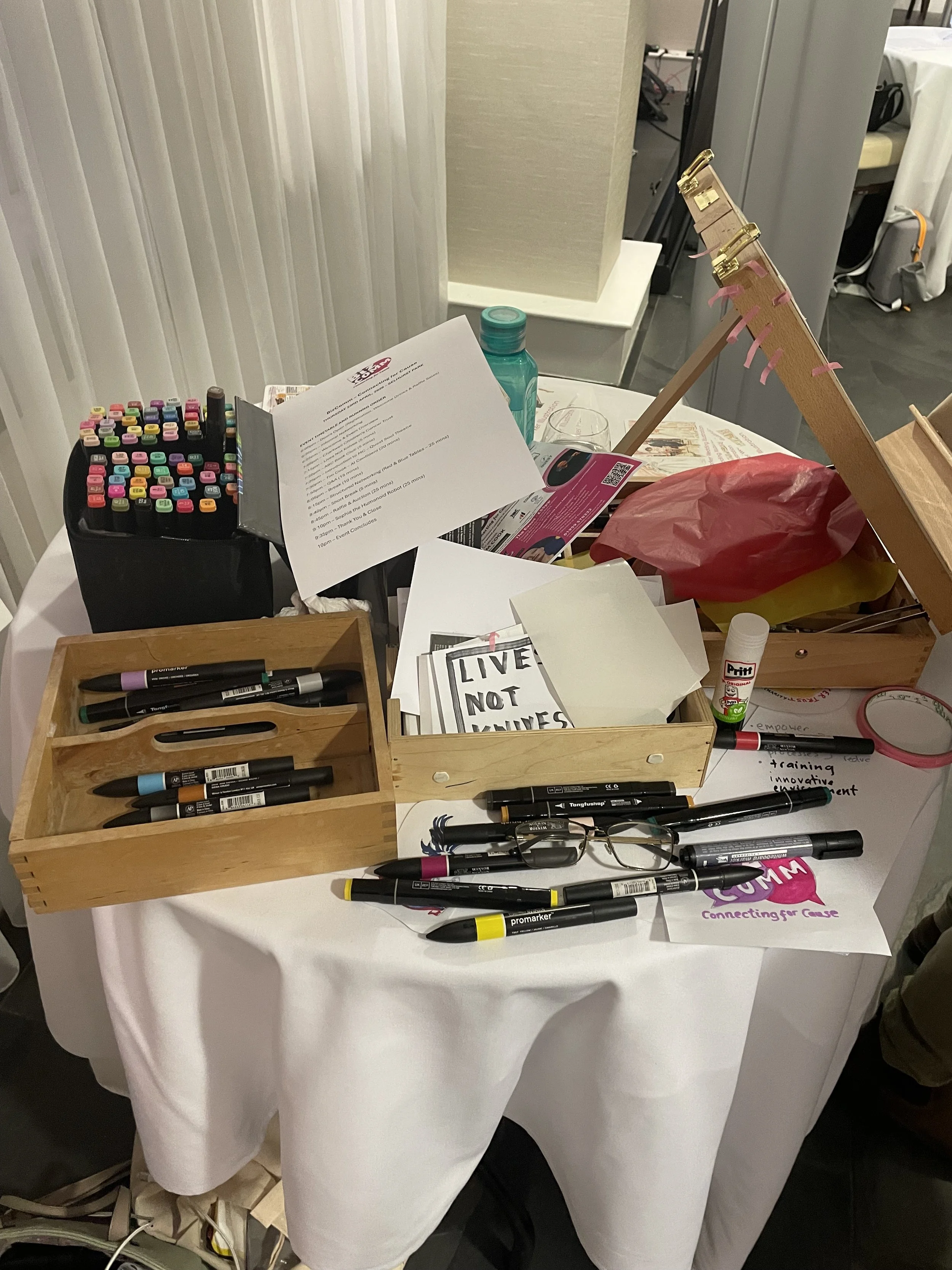 Biz Comm at Selhurst Park  messy desk Zoe Parker.JPEG