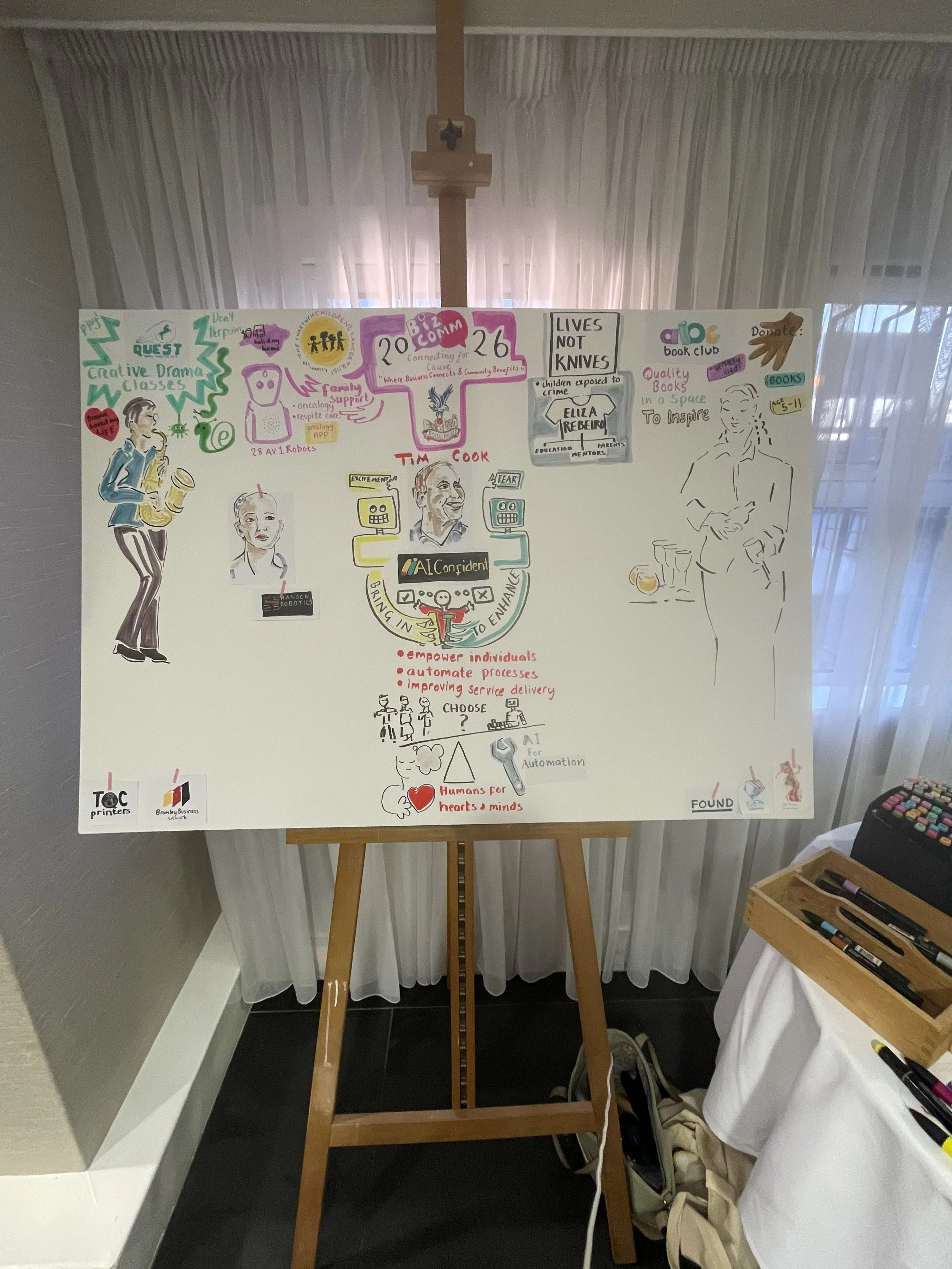 Biz Comm at Selhurst Park half-done drawing by Zoe Parker Illustration.JPEG