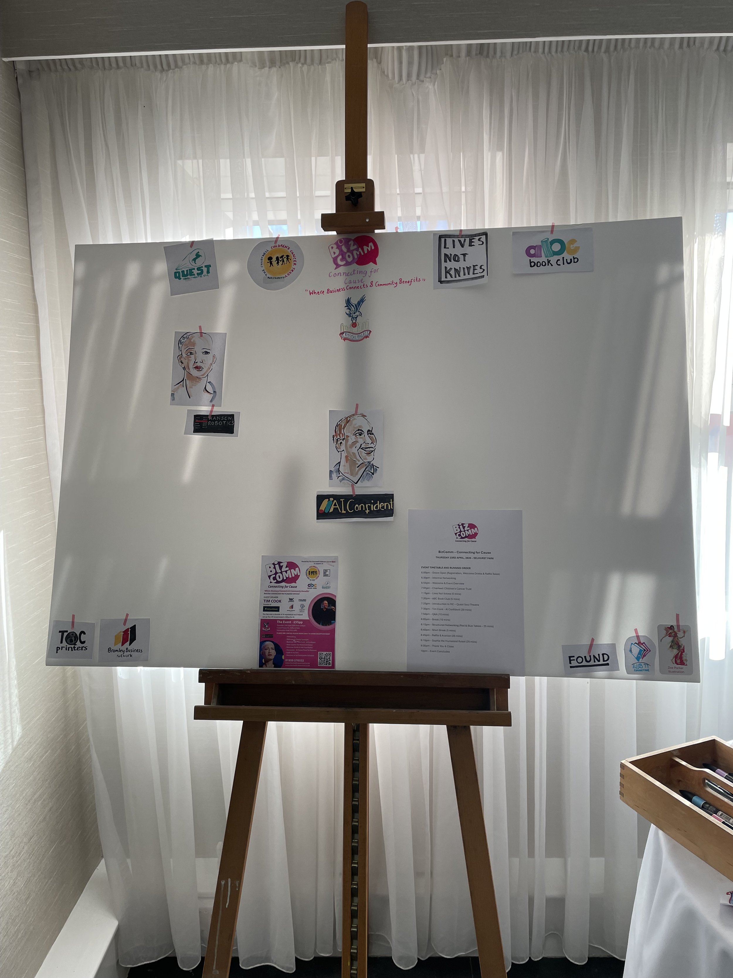 Biz Comm at Selhurst Park plans on the board by Zoe Parker Illustration.JPEG