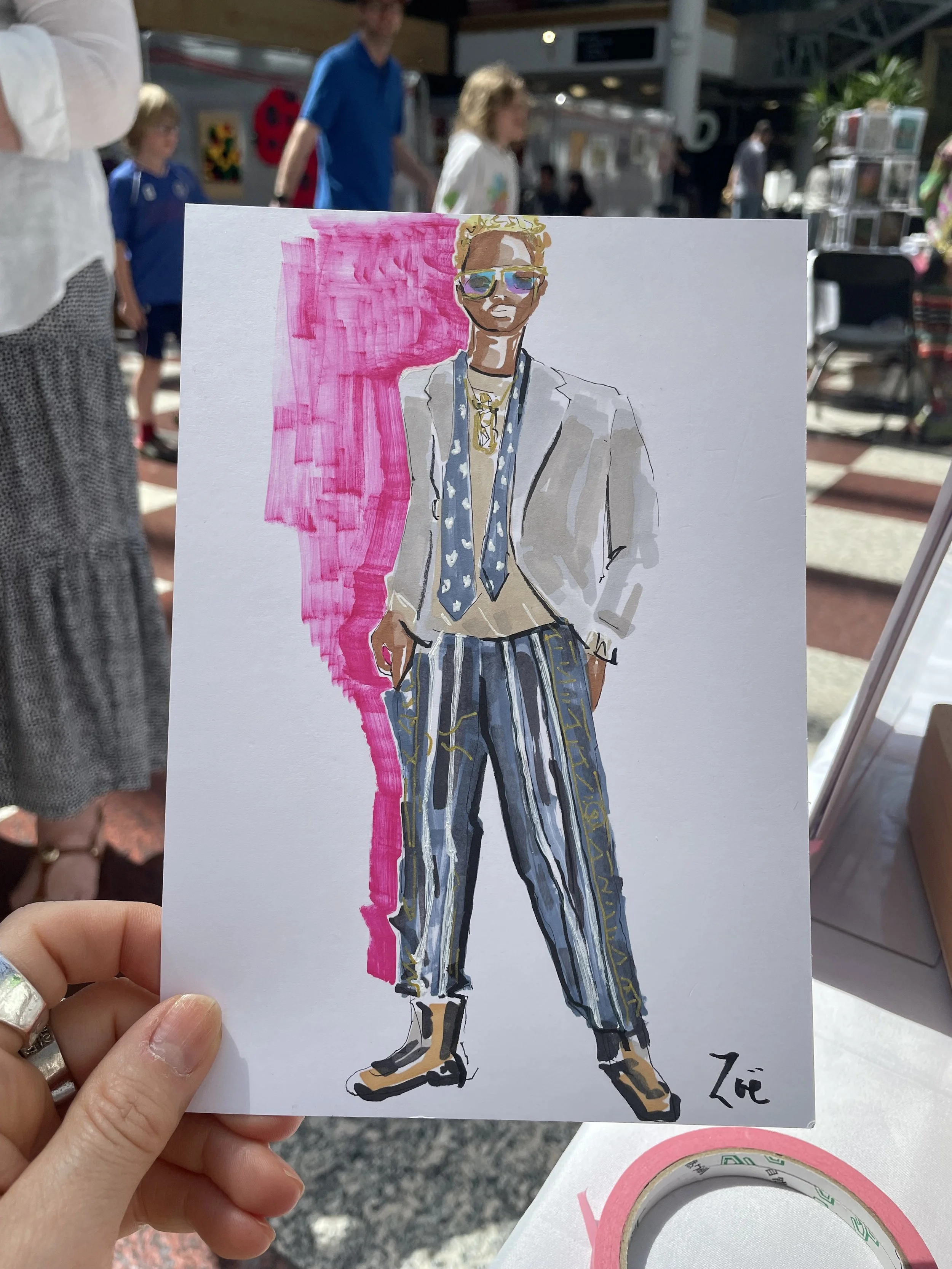 Keri Luke C live illustration promarker portrait AOOD Zoe Parker Illustration.JPEG