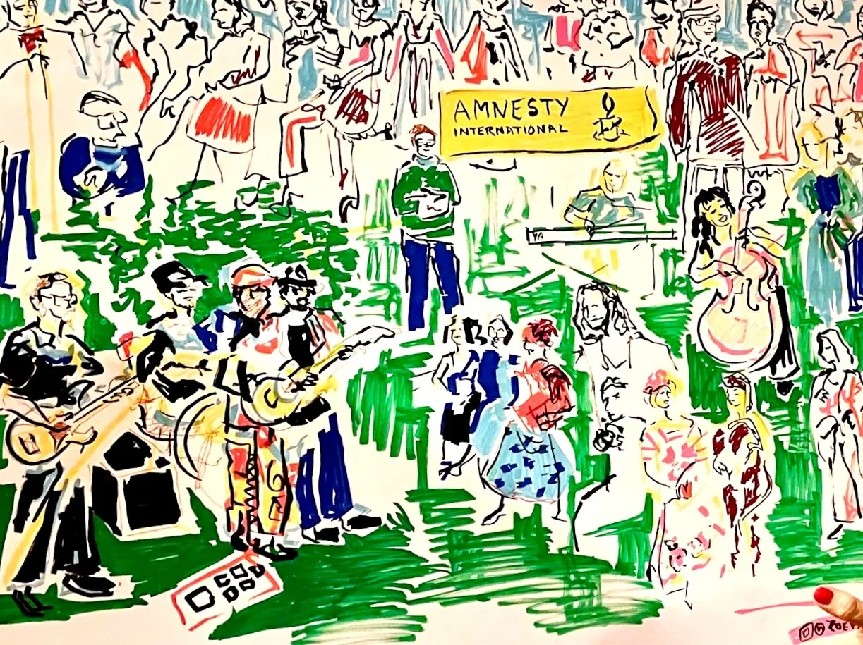 Live illustration for Amnesty International Garden Fundraising party