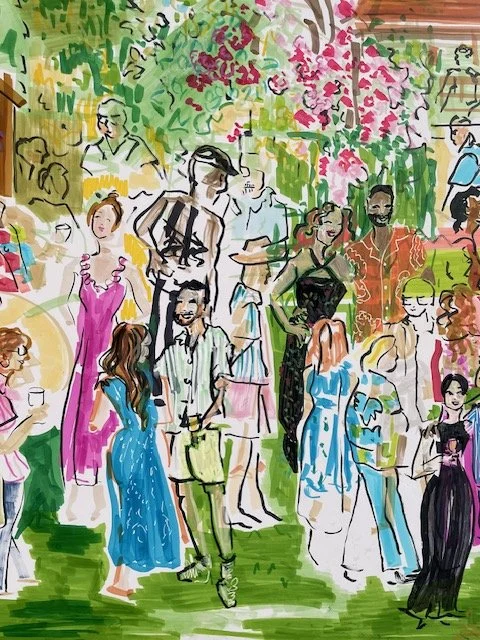 Nimmi's completed live party illustration close up Pammi Kiran and Kieran Zoe Parker Illustration.JPEG.jpg