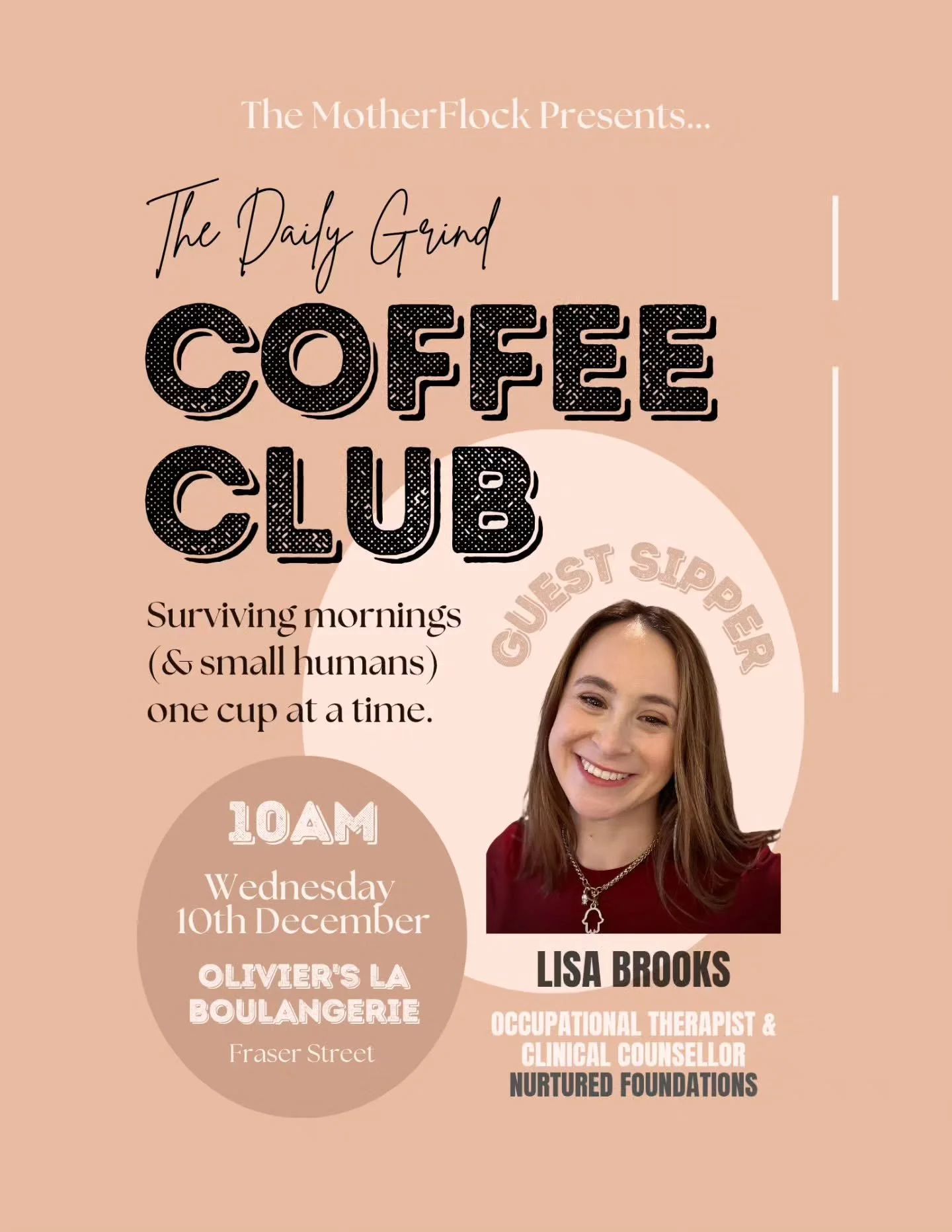 This week with The Flock 🦩

📆 Tuesday 9th - Solo moms Club hang at 3pm... if you're not on the group whatsapp yet, and are a solo mom by choice or circumstance, DM me for the details

📆 Wednesday 10th - The Daily Grind Coffee Club: 10am at Olivier
