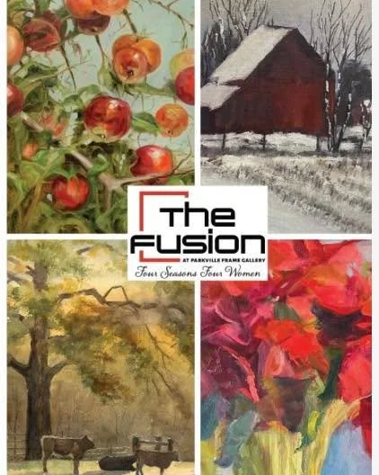 ARTIST FEATURE - - The next showcase in The Fusion is Four Seasons Four Women. Come witness the talent of Linda Kinder, Cathie Thompson, Darla Zook, and Cathy Kline from now until January 10, 2026.
JOIN US for the Artist Reception on Saturday, Decemb