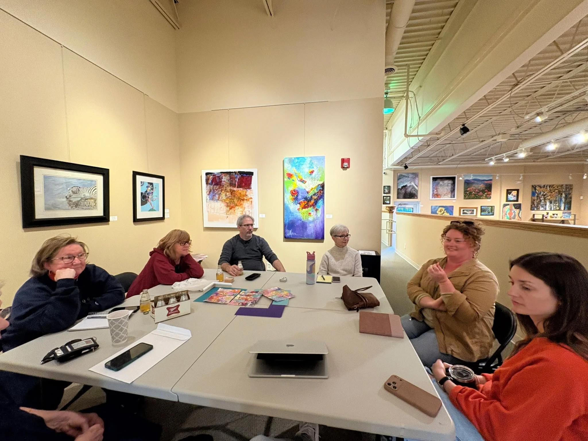 Every Wednesday, the Artist Network meets at The Fusion. The goal of the group is to support one another in the business of being an artist. This group is open to all artists featured at The Fusion!
We meet the 2nd Wednesday of every month at 6pm.
