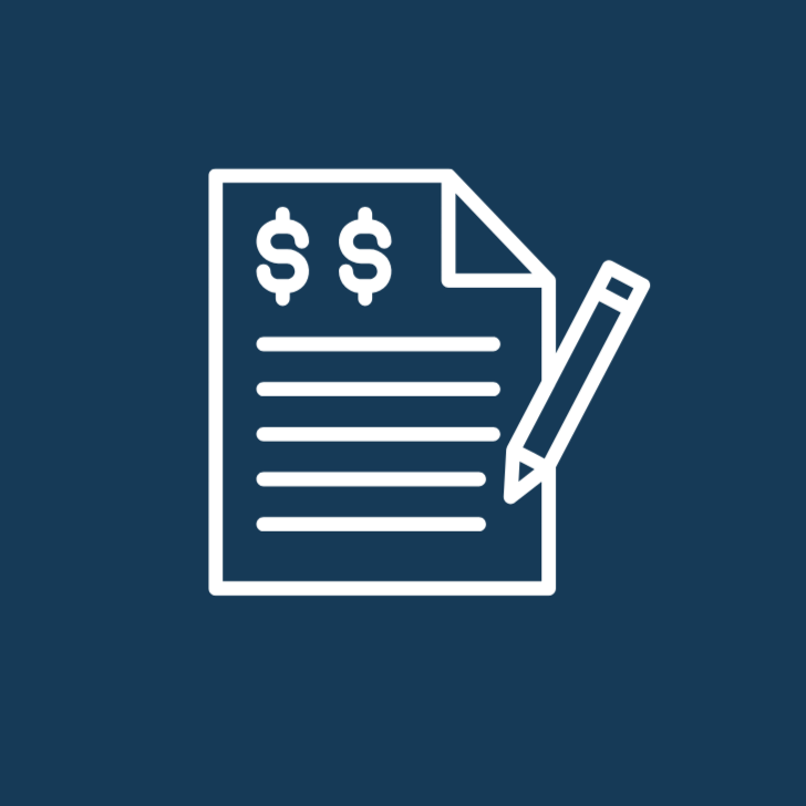 Graphic showcasing dollars signs and pencil