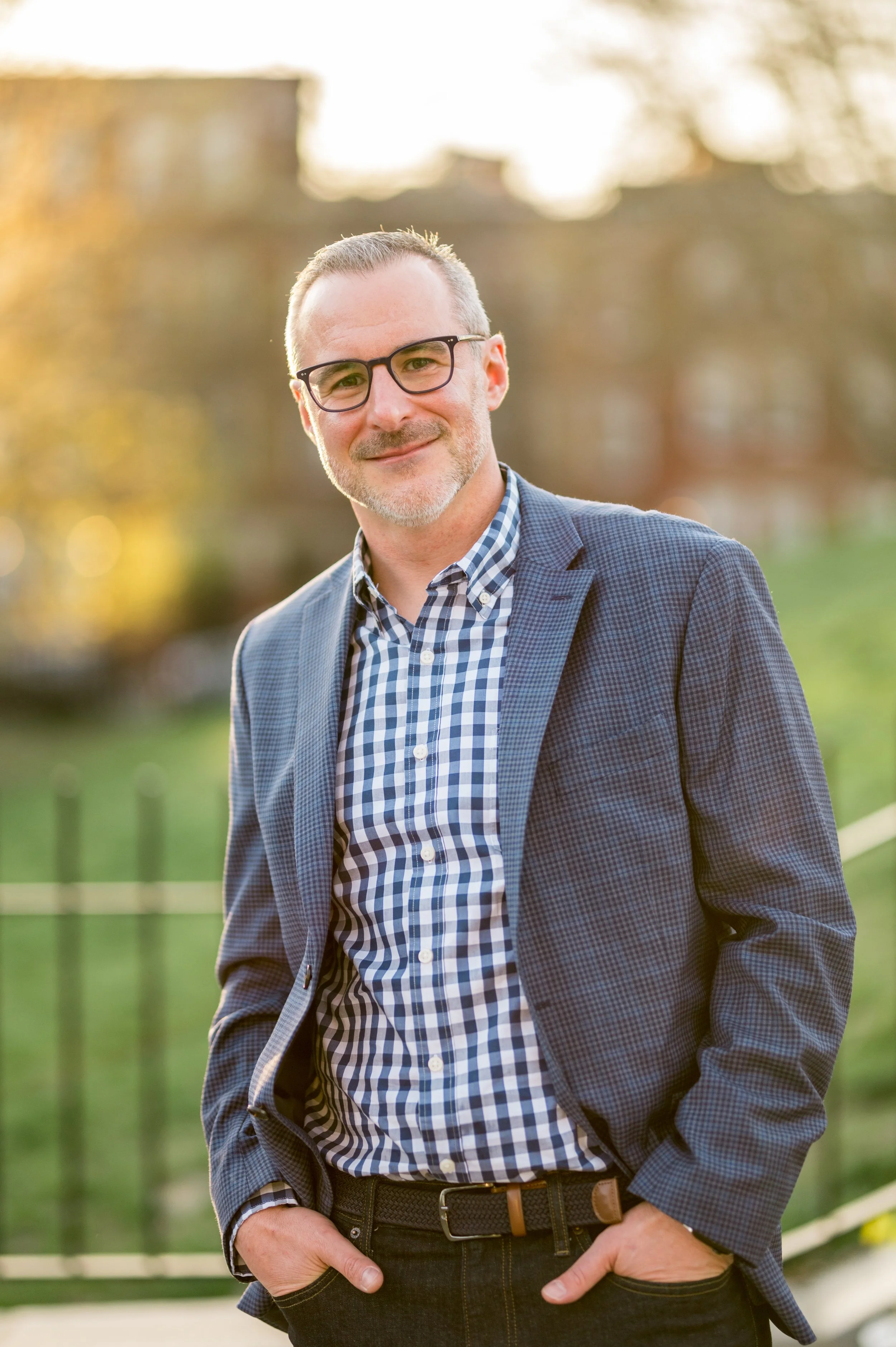 Daniel Esdale in a blue sportcoat