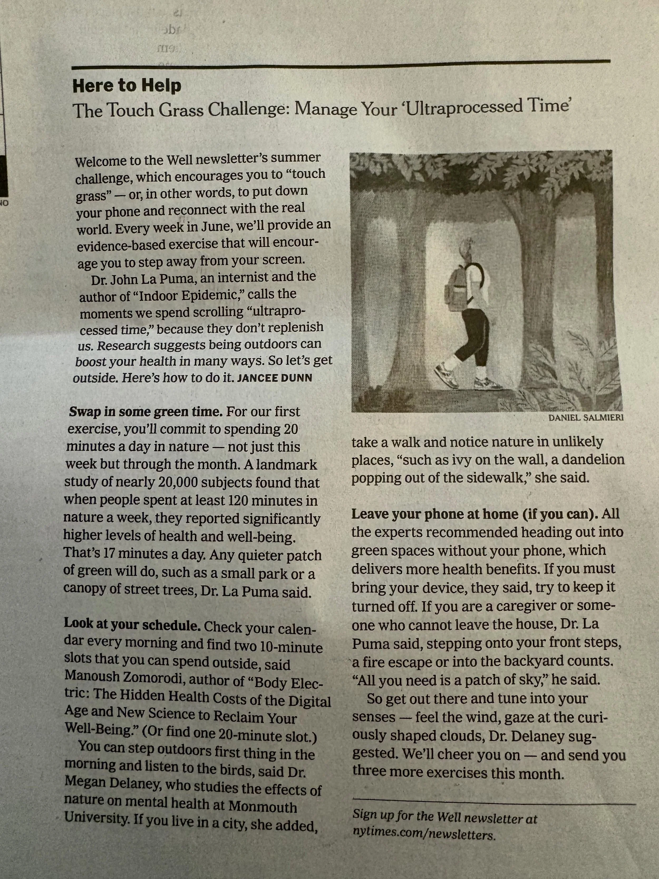 Happy Monday! Love this new &ldquo;touch grass&rdquo; challenge from the NYT (zoom in for details). Some of my favorite outdoor moments are on my runs or with Ollie, and I definitely feel it when I am not outdoors as much. So many things in our socie