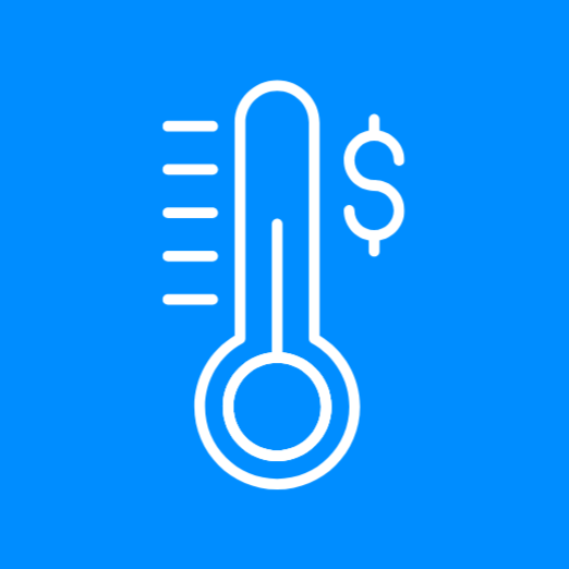A graphic showing a thermometer