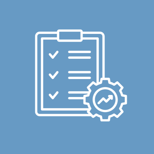 A graphic showing a clipboard