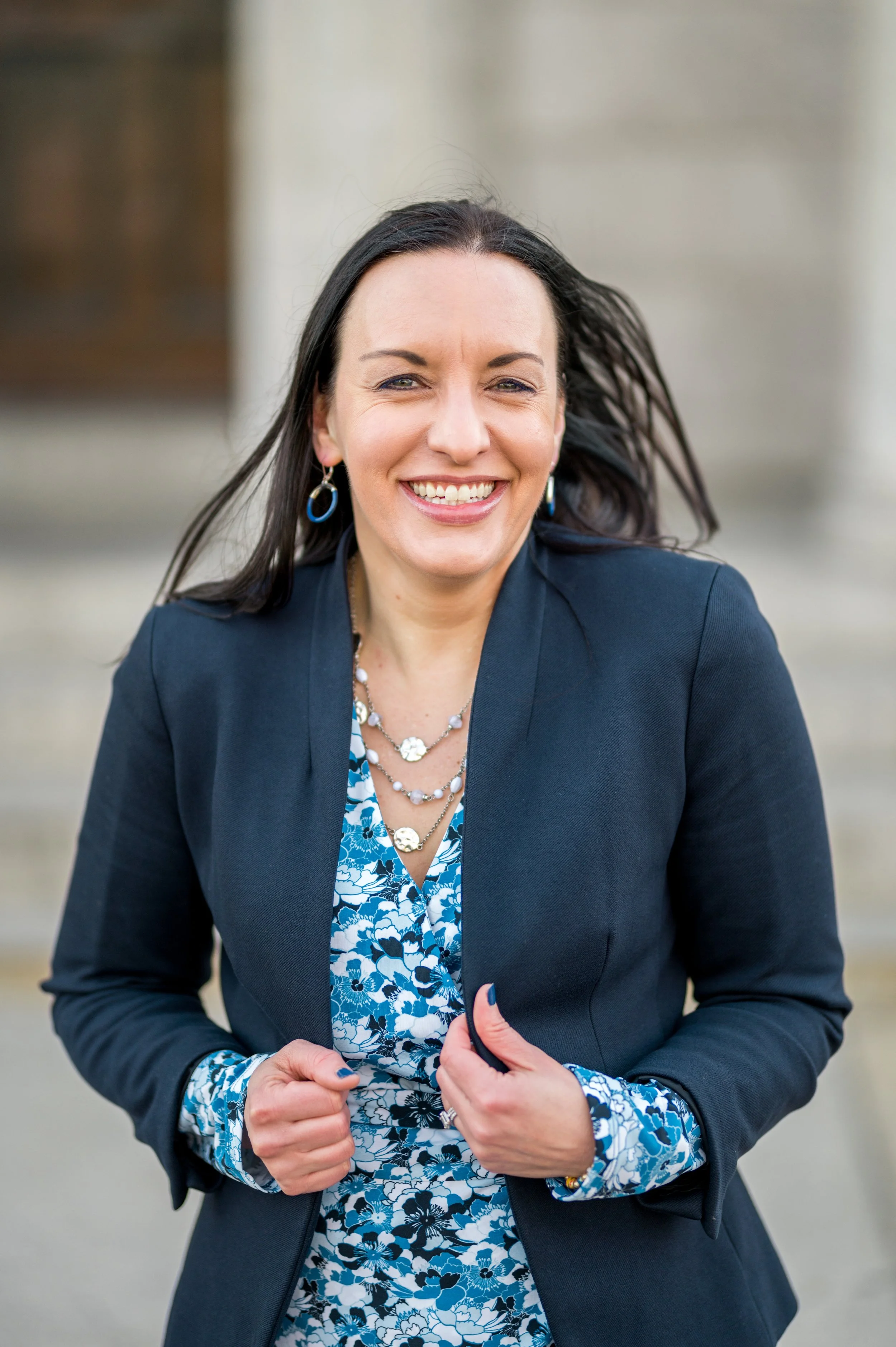 Michaele smiling for the camera