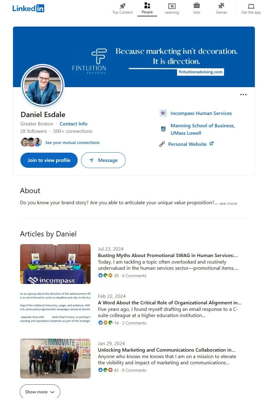 Dan's LinkedIn page