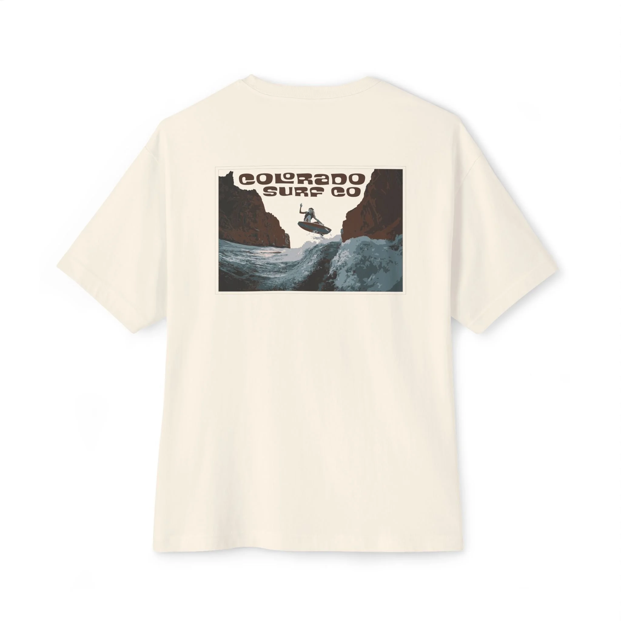 "Canyon Waves" Graphic Surf T-Shirt - Oversized Boxy - Colorado Surf Company