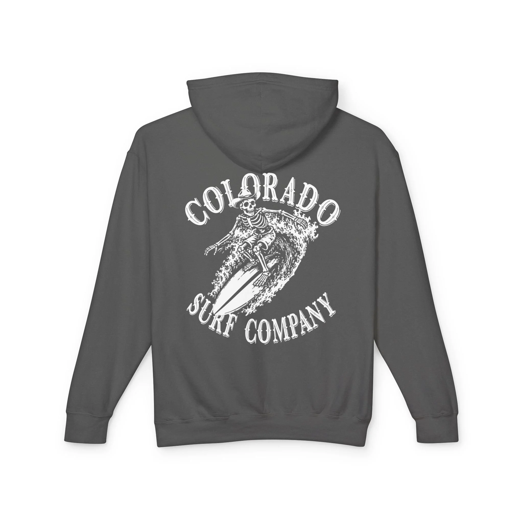 "Surfing Cowboy Skeleton" Graphic Surf Sweatshirt - Lightweight Hoodie - Adult Unisex