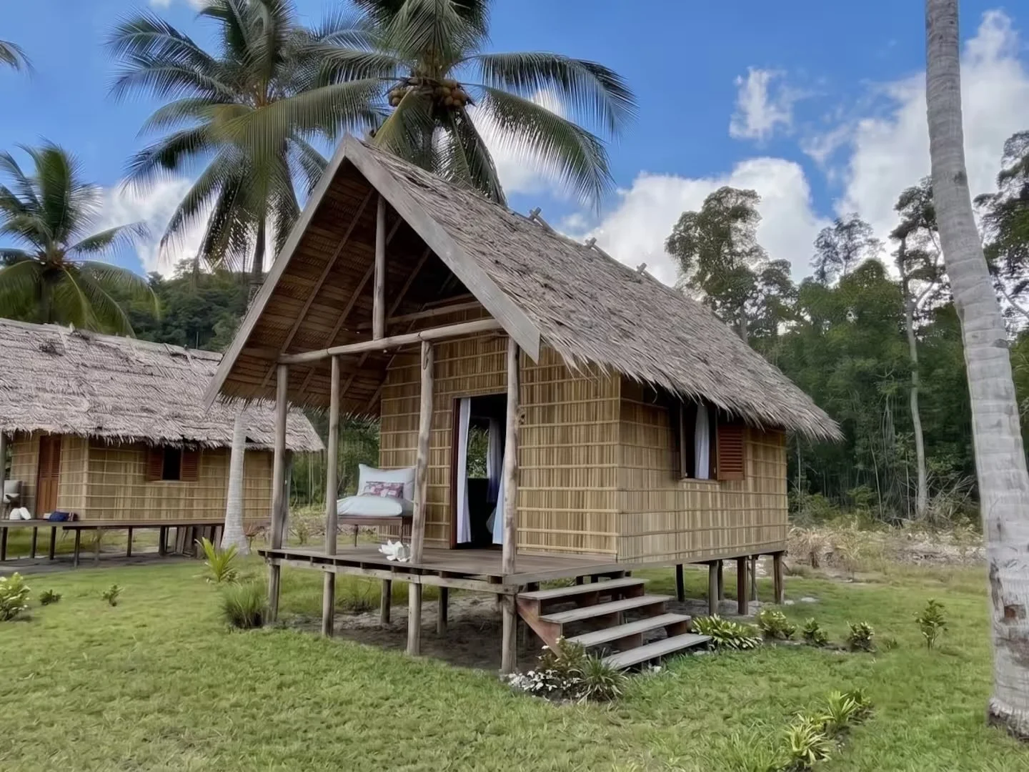 A quiet beach guest house surrounded by palms, grass, and virgin rainforest.jpeg