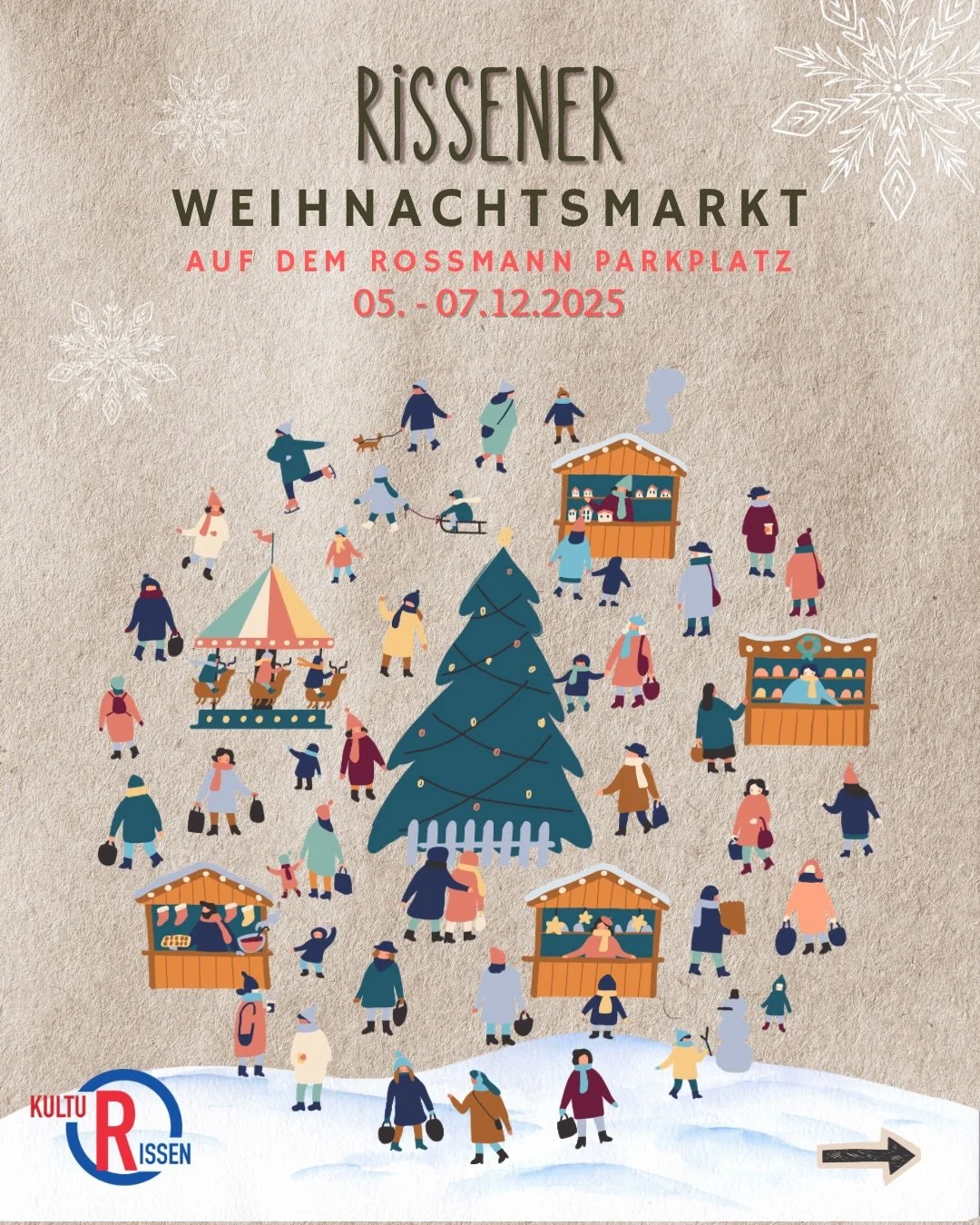 ✨ 𝑬𝒊𝒏𝒆 𝒛𝒂𝒖𝒃𝒆𝒓𝒉𝒂𝒇𝒕𝒆 𝑨𝒅𝒗𝒆𝒏𝒕𝒔𝒛𝒆𝒊𝒕 𝒊𝒏 𝑹𝒊𝒔𝒔𝒆𝒏 ✨
KultuRissen l&auml;dt euch gemeinsam mit Normen von Hacht / Hanseatenfutter herzlich zu unserem stimmungsvollen Weihnachtsmarkt ein.

📅 05. &ndash; 07. Dezember 2025
📍 Ros