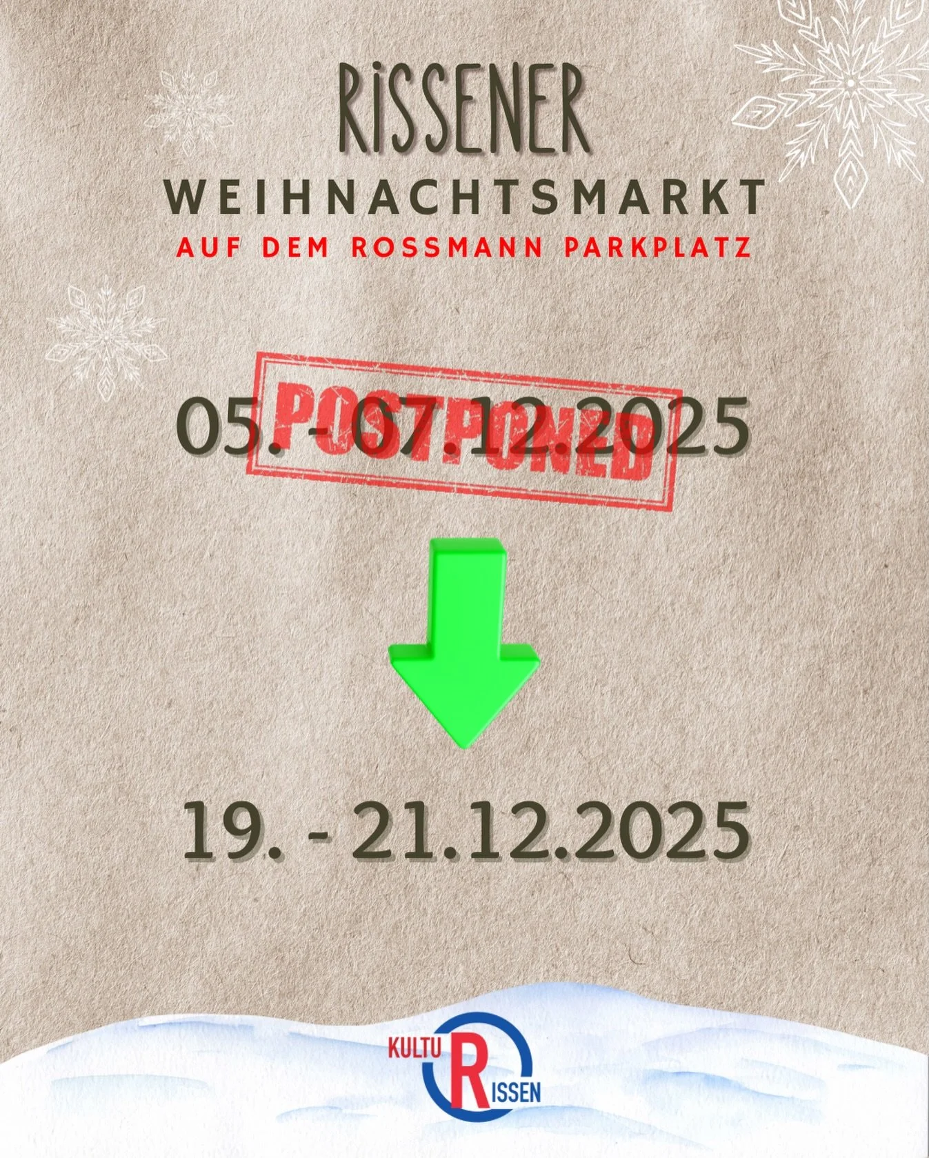 𝑩𝑰𝑻𝑻𝑬 𝑾𝑬𝑰𝑻𝑬𝑹𝑺𝑨𝑮𝑬𝑵, 𝒅𝒊𝒆 𝑻𝒆𝒓𝒎𝒊𝒏𝒆 𝒎𝒖𝒔𝒔𝒕𝒆𝒏 𝒗𝒆𝒓𝒔𝒄𝒉𝒐𝒃𝒆𝒏 𝒘𝒆𝒓𝒅𝒆𝒏! 𝑾𝒊𝒓 𝒔𝒆𝒉𝒆𝒏 𝒖𝒏𝒔 𝒂𝒍𝒍𝒆 𝒂𝒏 𝒅𝒆𝒎 𝒍𝒆𝒕𝒛𝒕𝒆𝒏 𝑨𝒅𝒗𝒆𝒏𝒕𝒔𝒘𝒐𝒄𝒉𝒆𝒏𝒆𝒏𝒅𝒆 𝒗𝒐𝒓 𝑾𝒆𝒊𝒉𝒏𝒂𝒄𝒉𝒕𝒆𝒏 &rarr; 𝟏𝟗.𝟏𝟐.