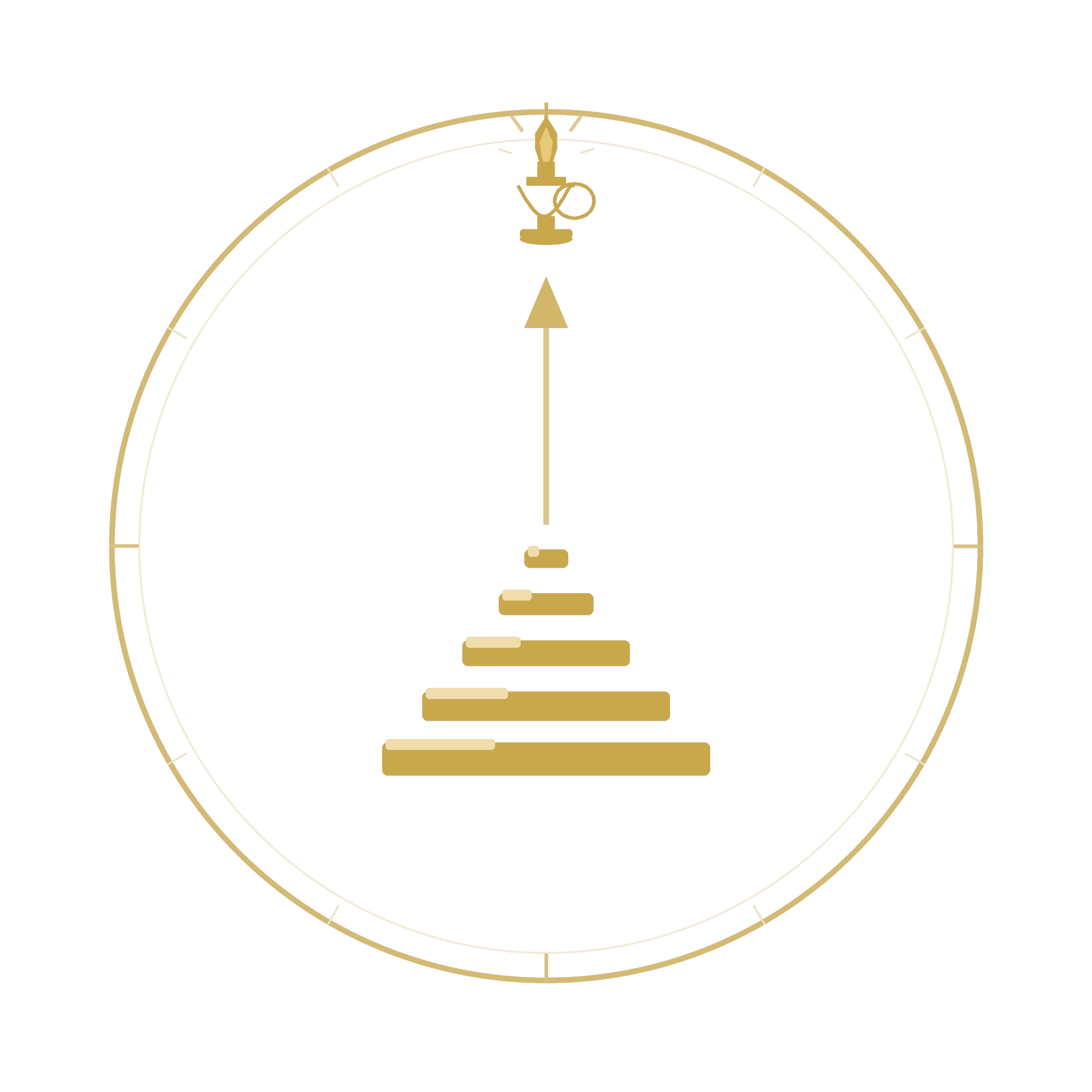 A black background with a gold scientific illustration of a microscope and a protractor, with an upward arrow in the center.