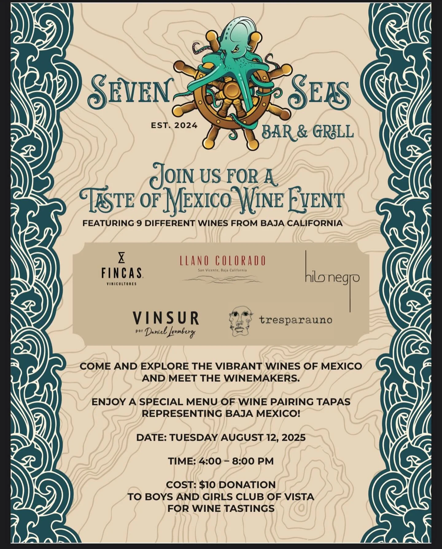 Join us this Tuesday for an amazing event!!! Taco specials from 3p- close
