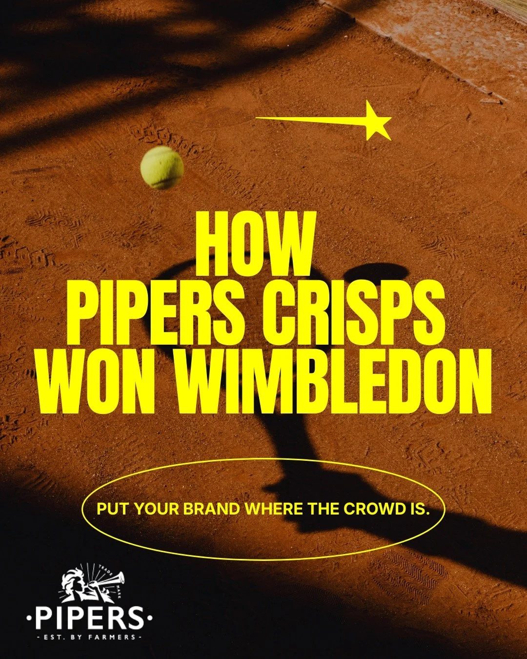 We teamed up with Pipers Crisps to make a big impact at Wimbledon 🎾✨
 
By getting them on our screen at the Wimbledon Piazza, plus branded deck chairs, feather flags, and 12,000 free crisps, we helped Pipers reach fans right at the heart of one of t
