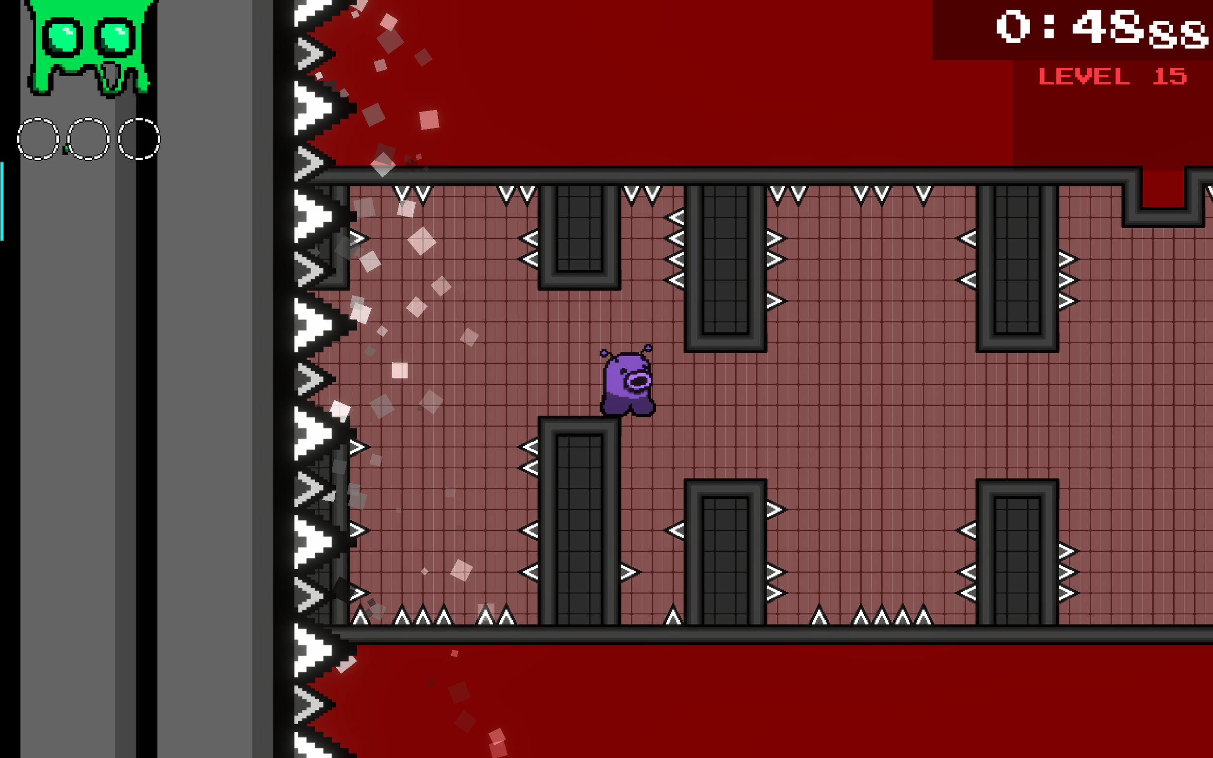 Then a couple of sections that require dashing horizontally.