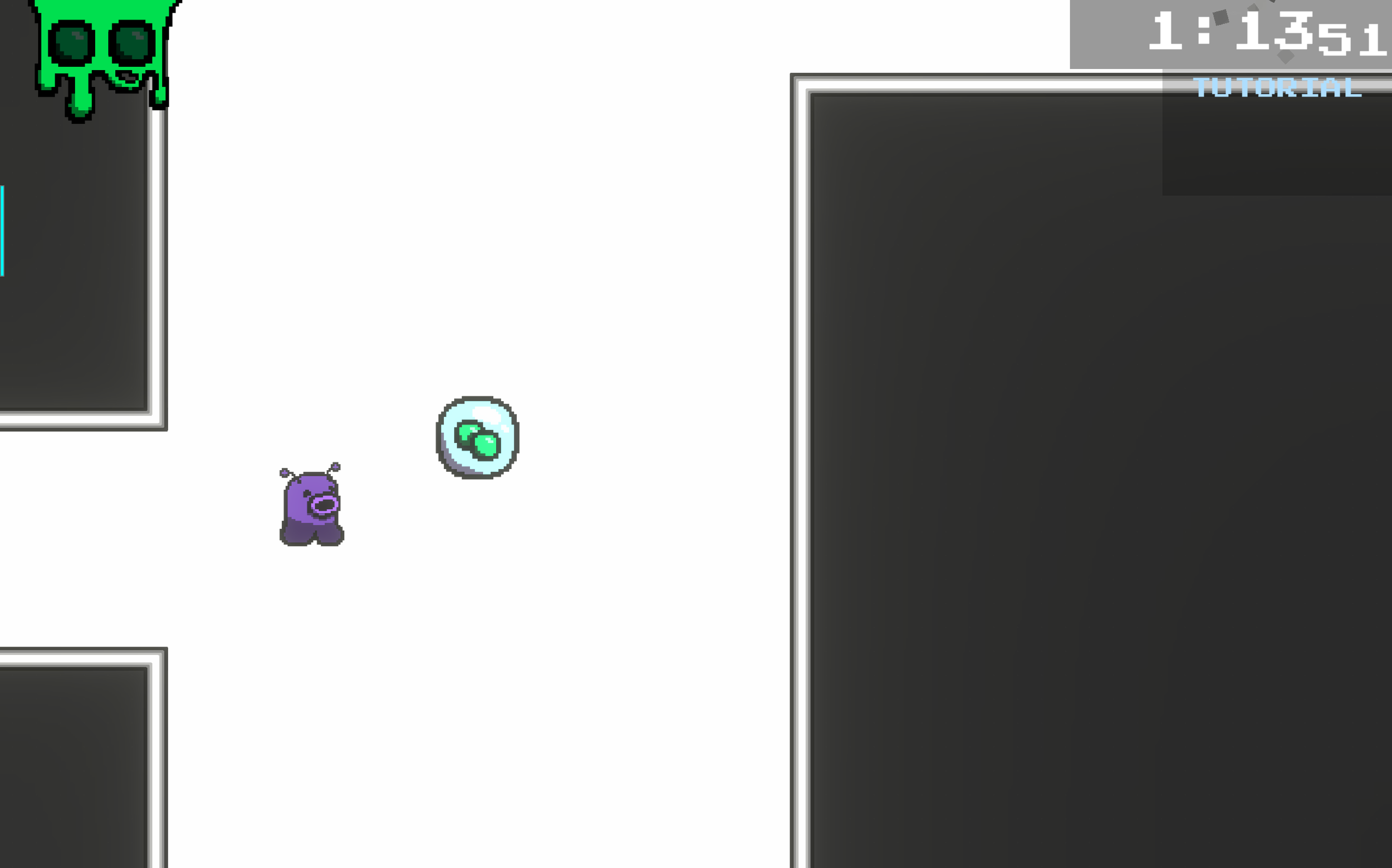 This final section of the tutorial introduces the Bullet Bubble, which refills the player’s projectile supply while airborne – something that only otherwise happens when the player lands on the ground. 